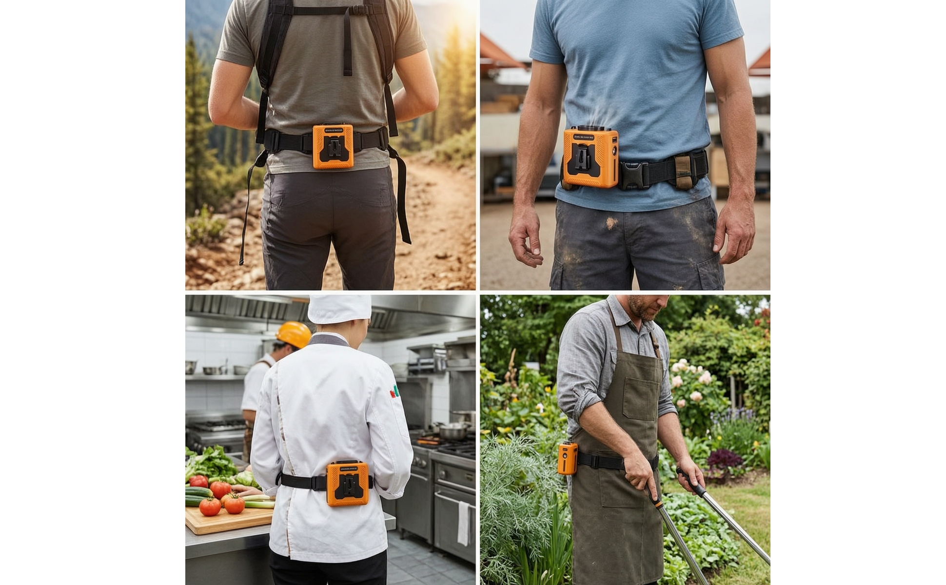 Portable Waist Fan Hands-Unrestricted Waist Fan Compact for Yard Work, Camping