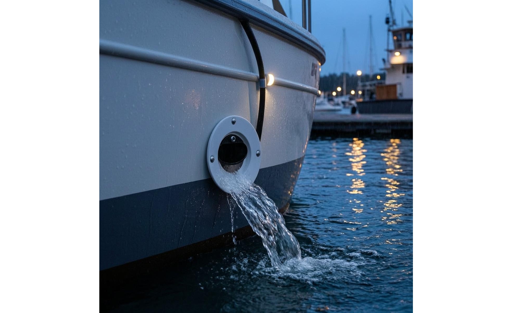 Borddurchlass mit Rückschlagventil weiß Boot-Ablaufventil maritim für Yacht