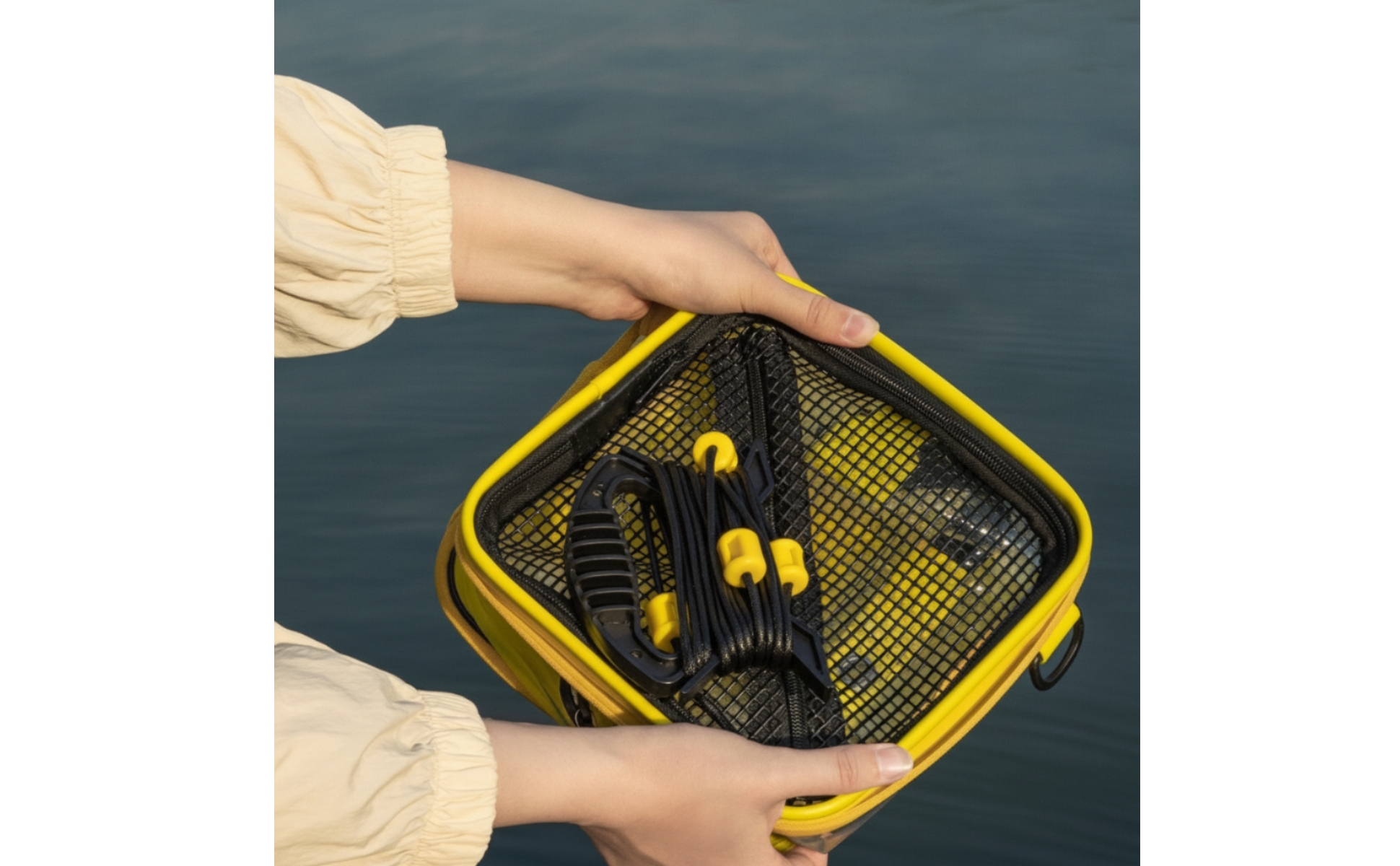 Angeleimer faltbar Köderfischeimer transparent für Outdoor, Camping, Angler