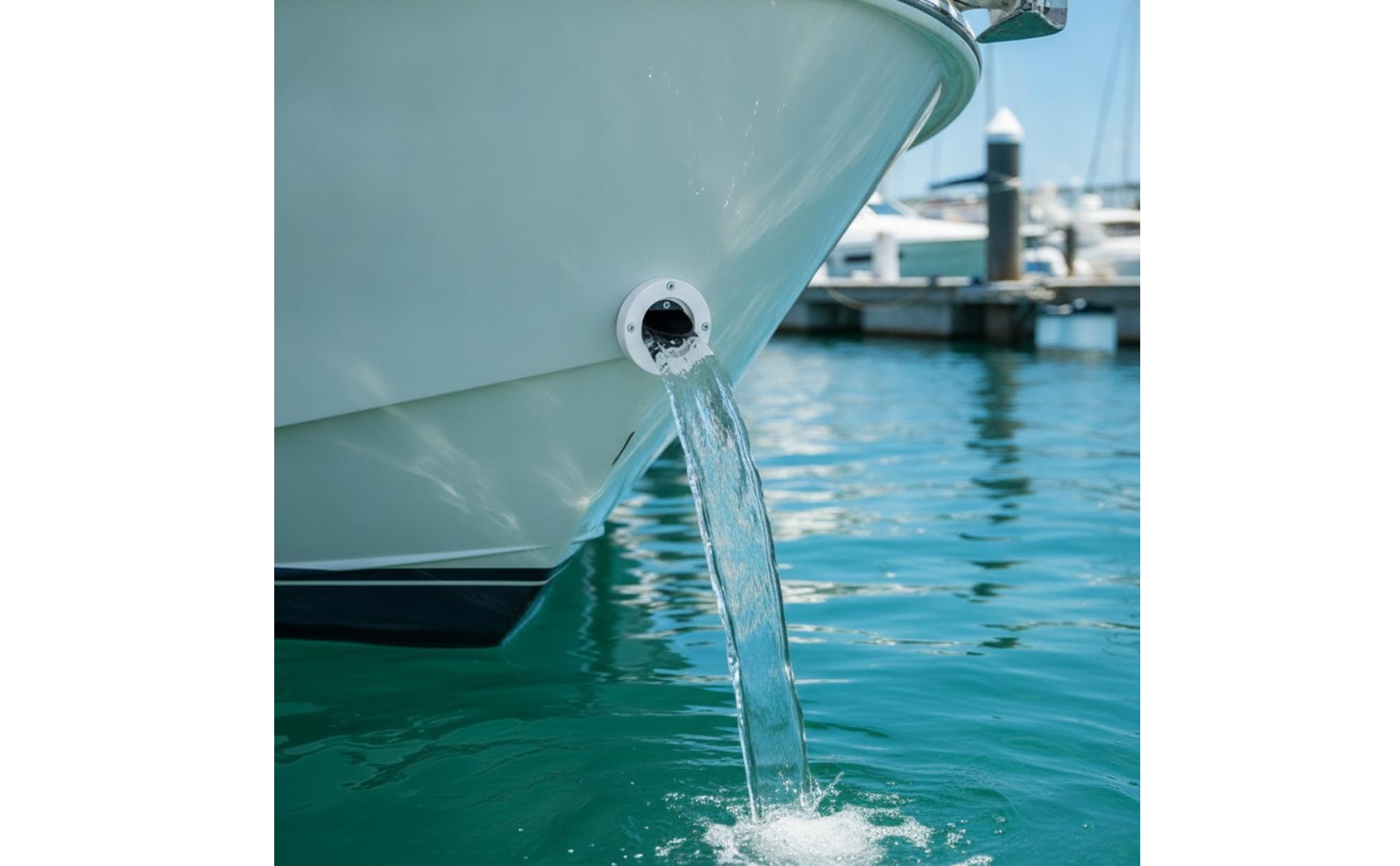 Borddurchlass mit Rückschlagventil weiß Boot-Ablaufventil maritim für Yacht