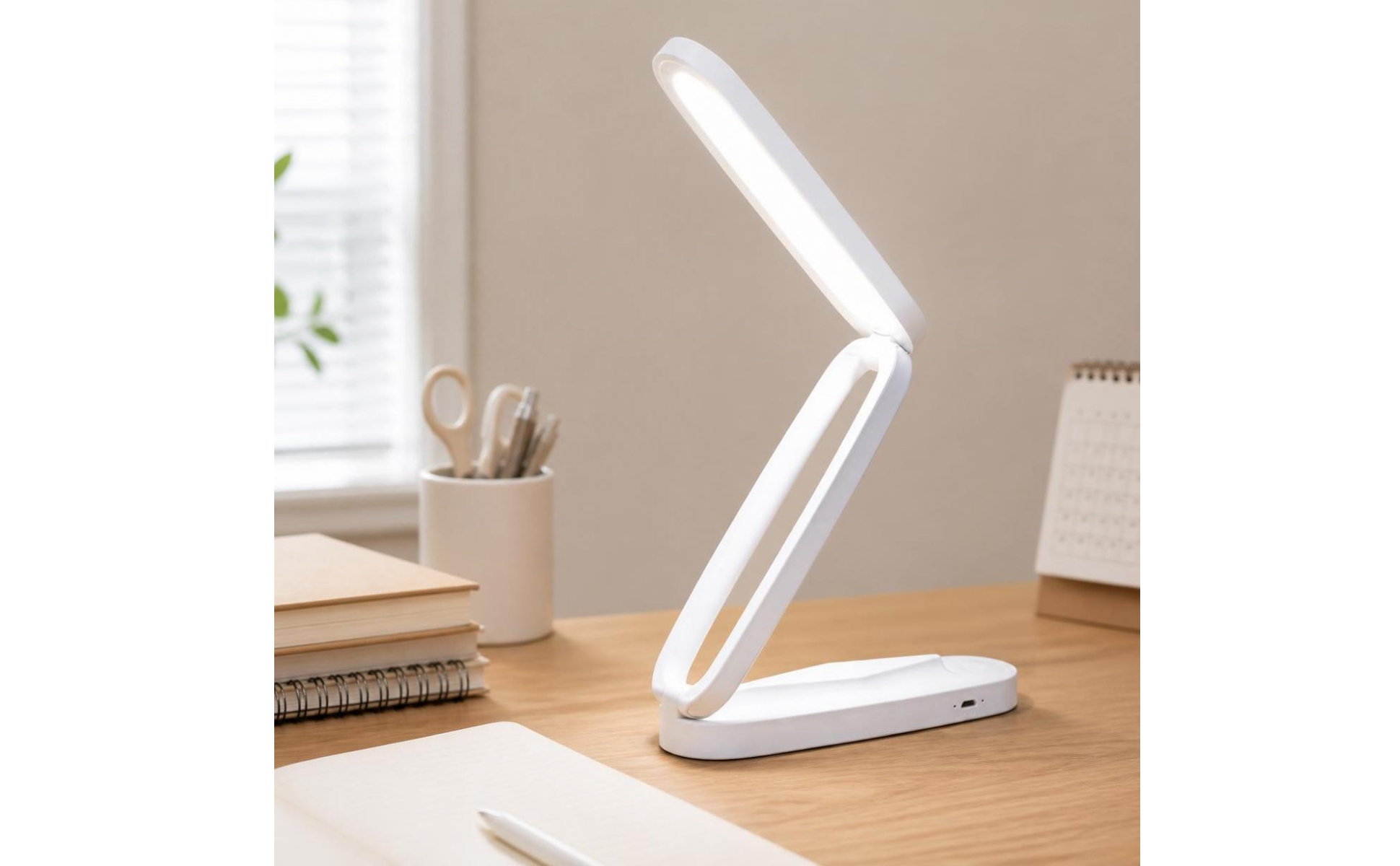 LED Desk Lamp Dimmable Foldable Desk Lamp Rechargeable for Dorm Room, Students