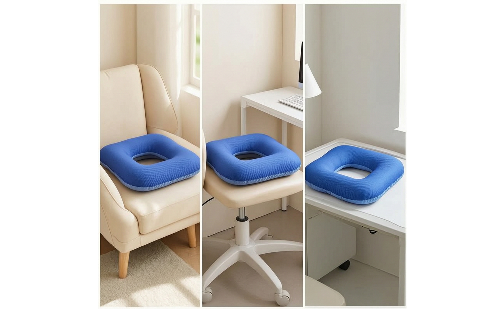 Hollow Seat Cushion Pressure-Relief Cushion with Mesh Cover Breathable for Home