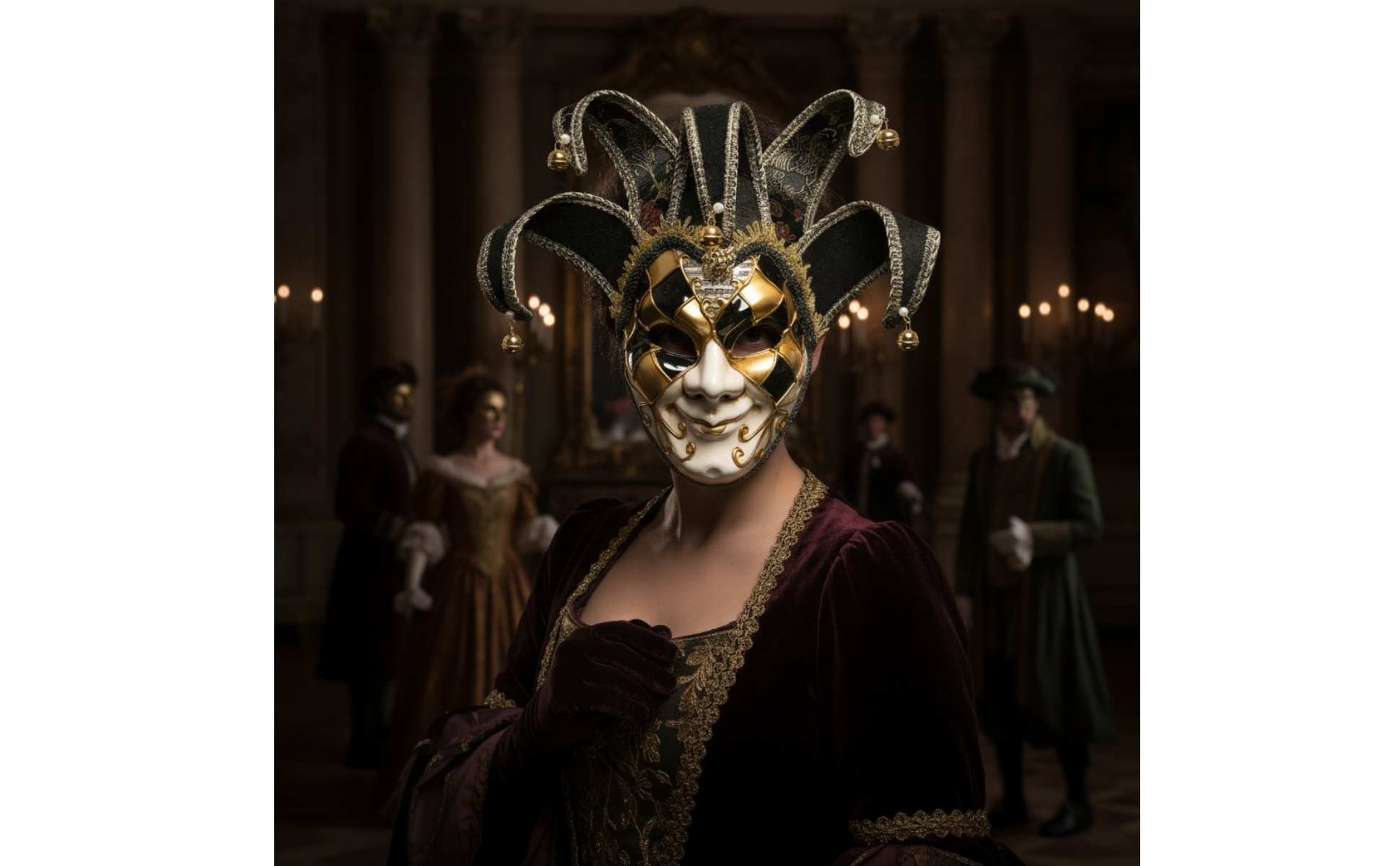 Venetian Mask Decorative Jester Mask Ornate for Theater, Collectors, Performers
