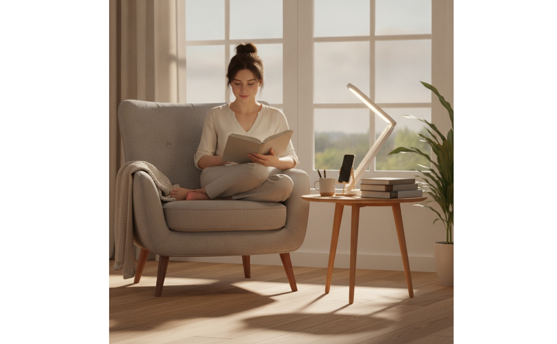 LED Desk Lamp Dimmable Foldable Desk Lamp Rechargeable for Dorm Room, Students