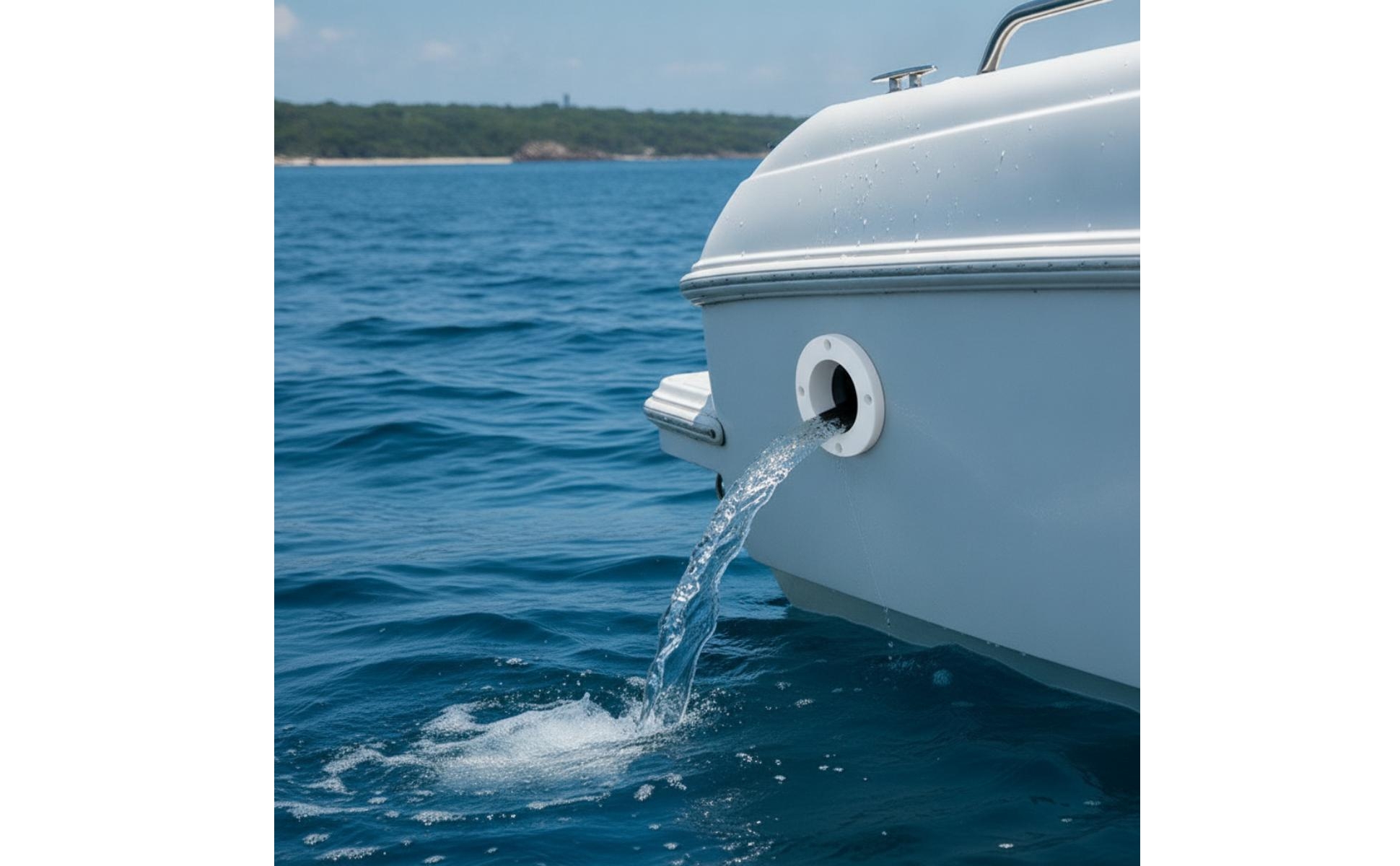 Borddurchlass mit Rückschlagventil weiß Boot-Ablaufventil maritim für Yacht