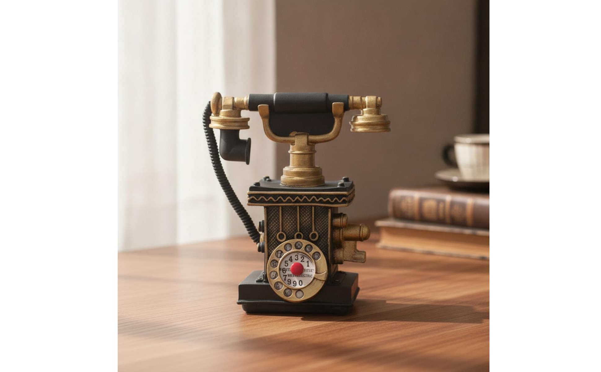 Rotary Telephone Model Retro Rotary Dial Phone Model Decorative for Living Room