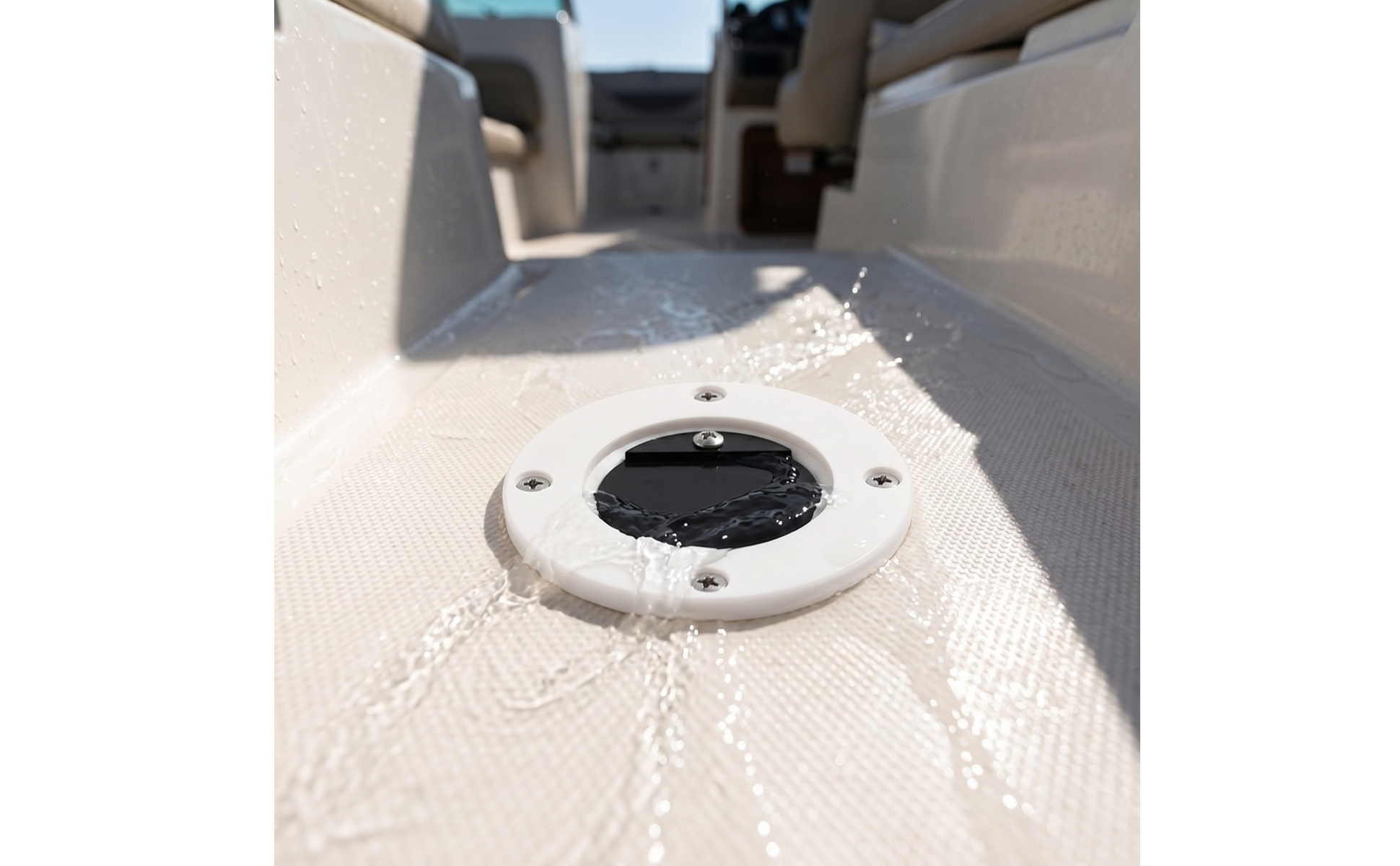 Borddurchlass mit Rückschlagventil weiß Boot-Ablaufventil maritim für Yacht