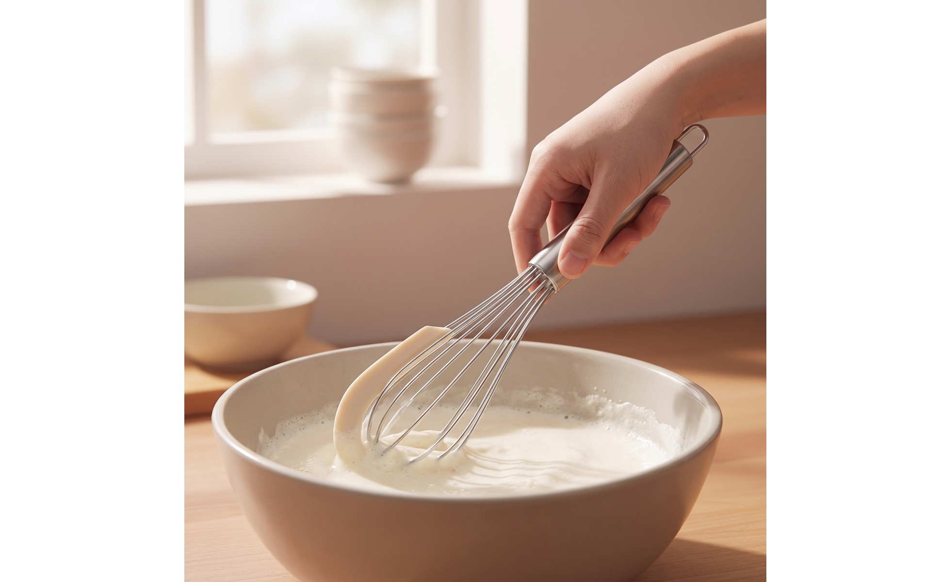 Whisk with Silicone Stainless Steel Balloon Whisk Easy to Clean