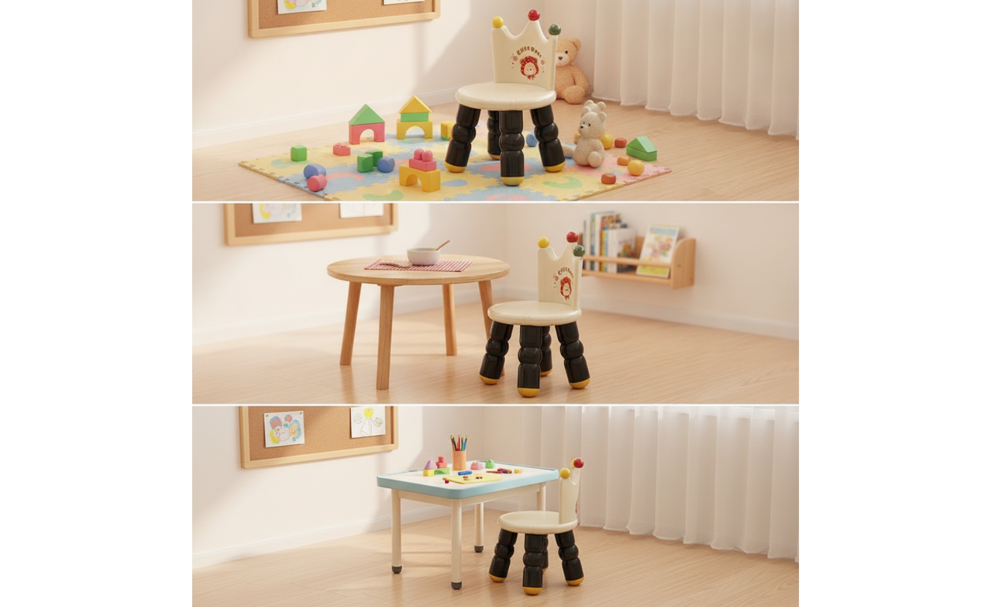Stool with Backrest Anti-Slip Toddler Stool Supportive for Playroom, Toddlers