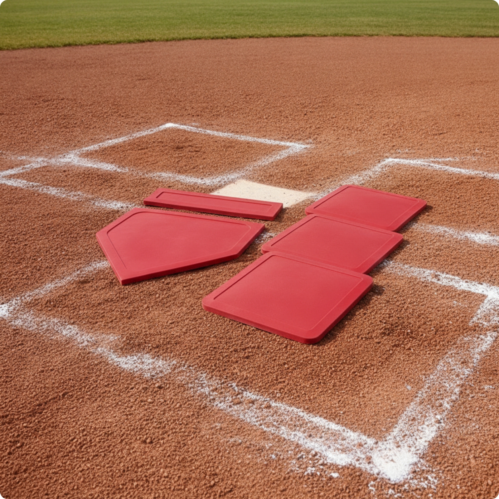 5 Teile Baseball-Bases-Set flach Baseballbases wetterfest für Schulen