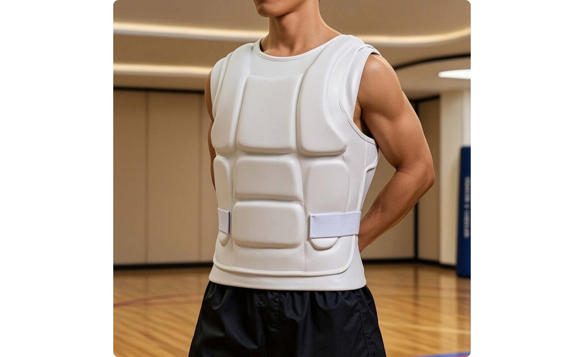 Fighting Arts Chest Protector Firm-Fit Sparring Vest with Straps Padded for Gym