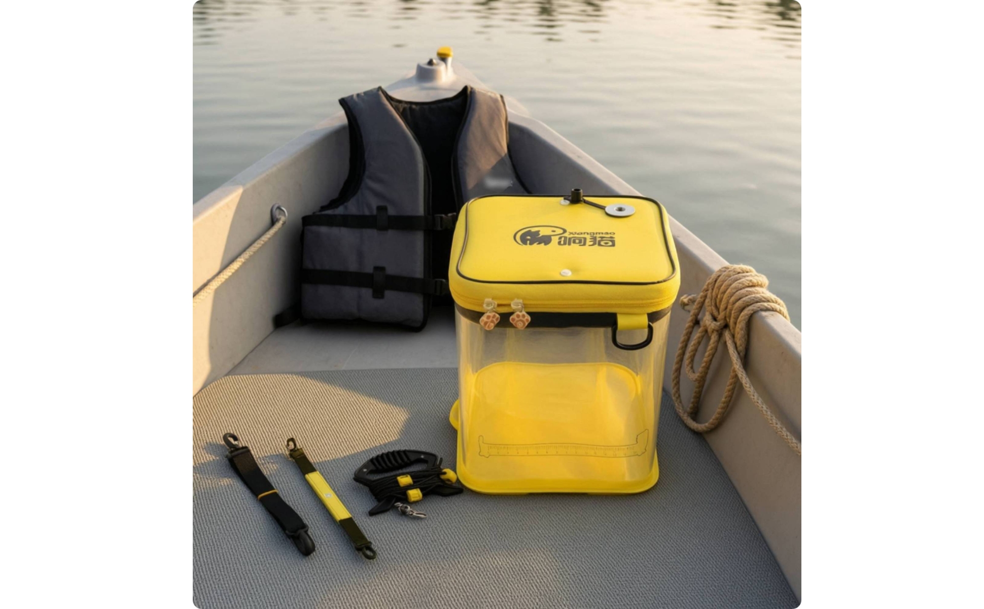 Angeleimer faltbar Köderfischeimer transparent für Outdoor, Camping, Angler