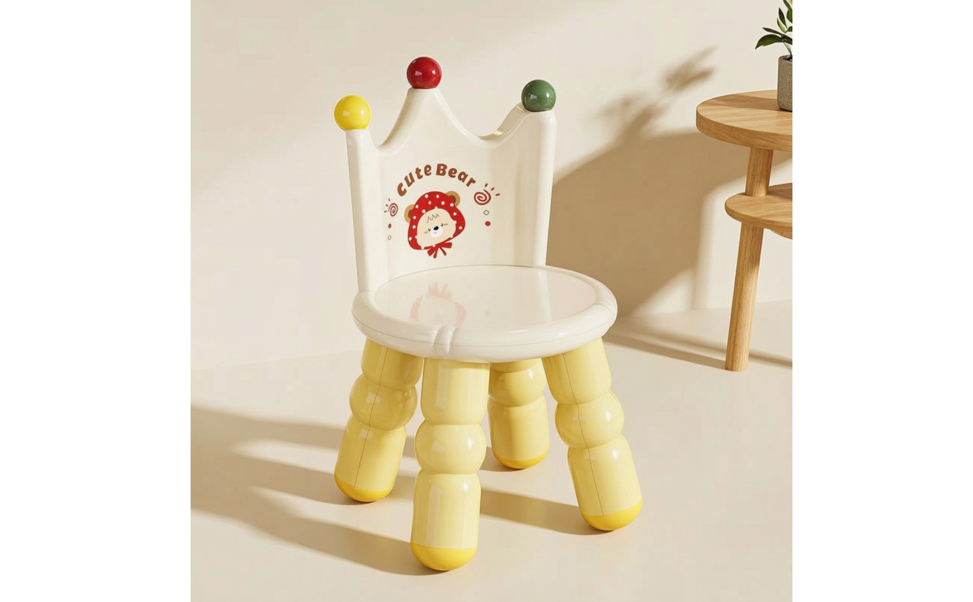 Stool with Backrest Anti-Slip Toddler Stool Supportive for Playroom, Toddlers