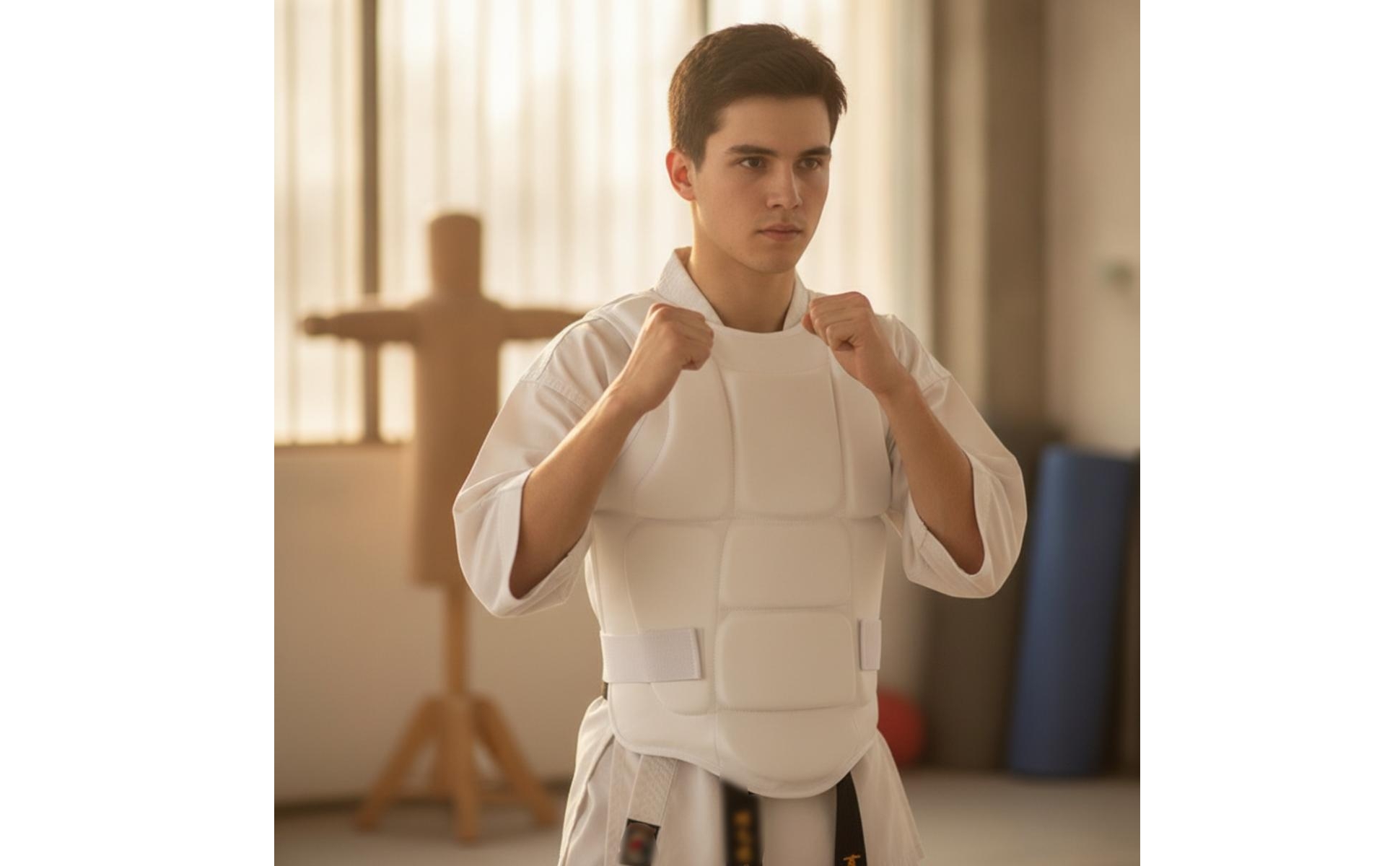 Fighting Arts Chest Protector Firm-Fit Sparring Vest with Straps Padded for Gym