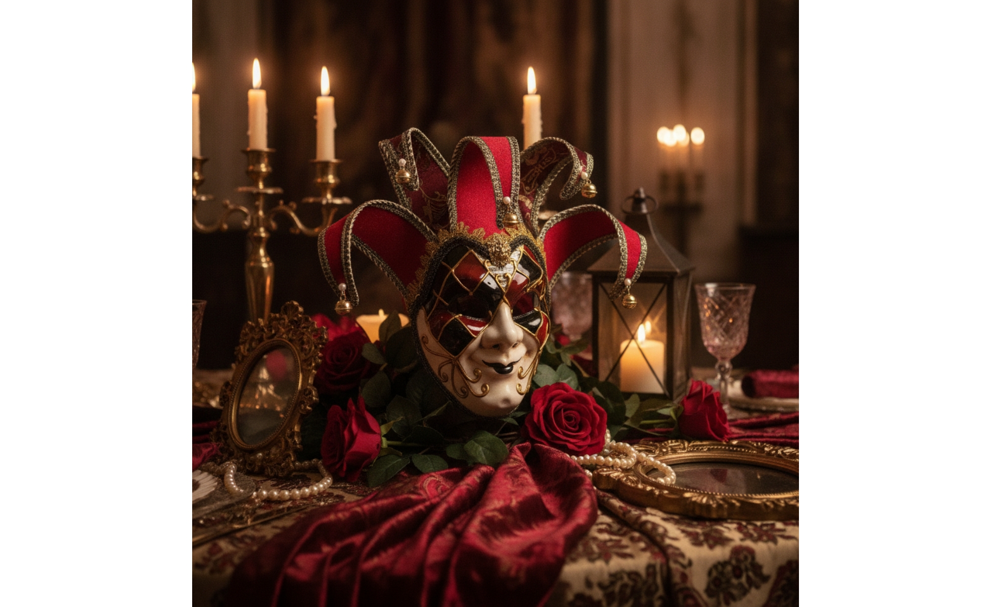 Venetian Mask Decorative Jester Mask Ornate for Theater, Collectors, Performers