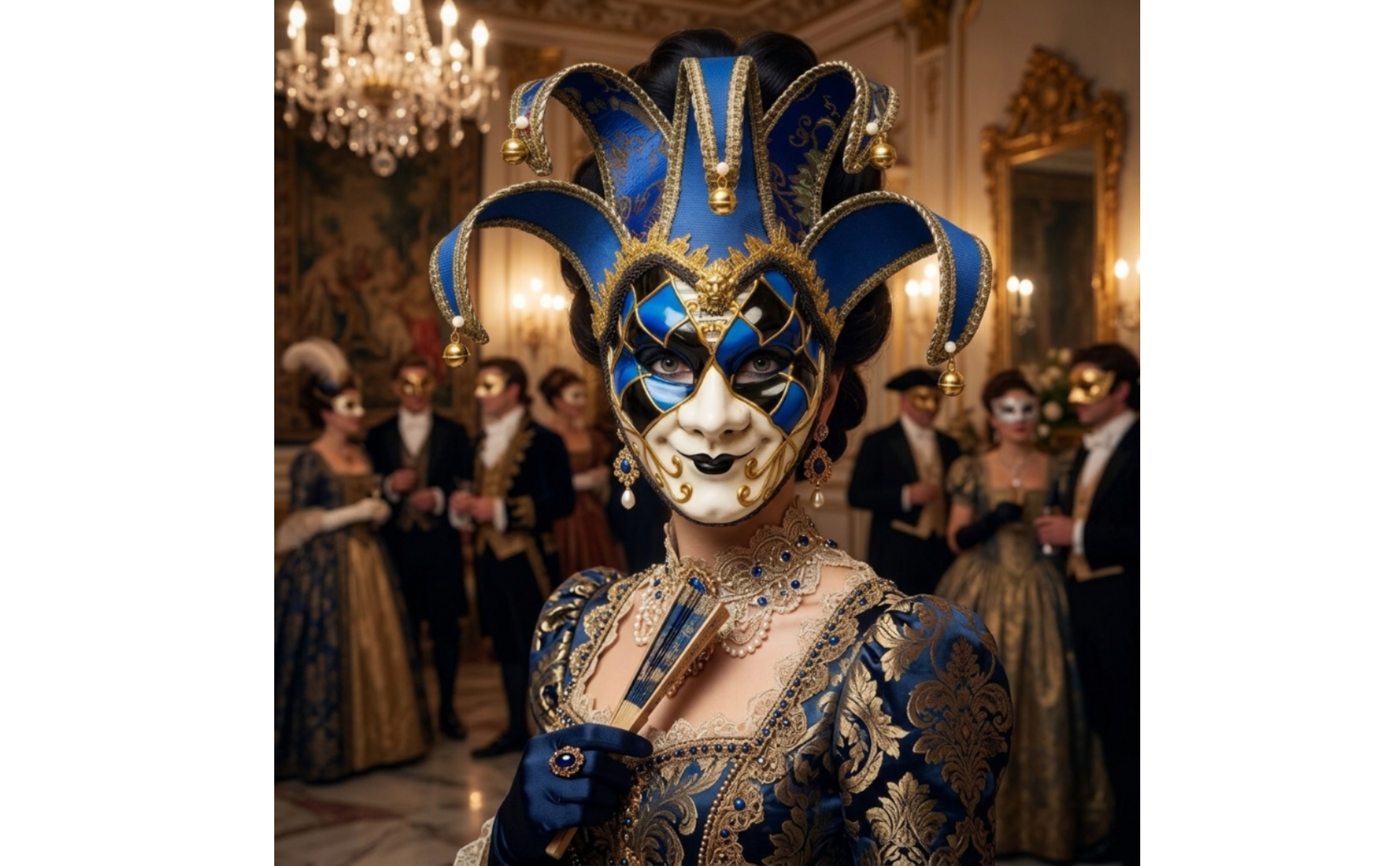 Venetian Mask Decorative Jester Mask Ornate for Theater, Collectors, Performers