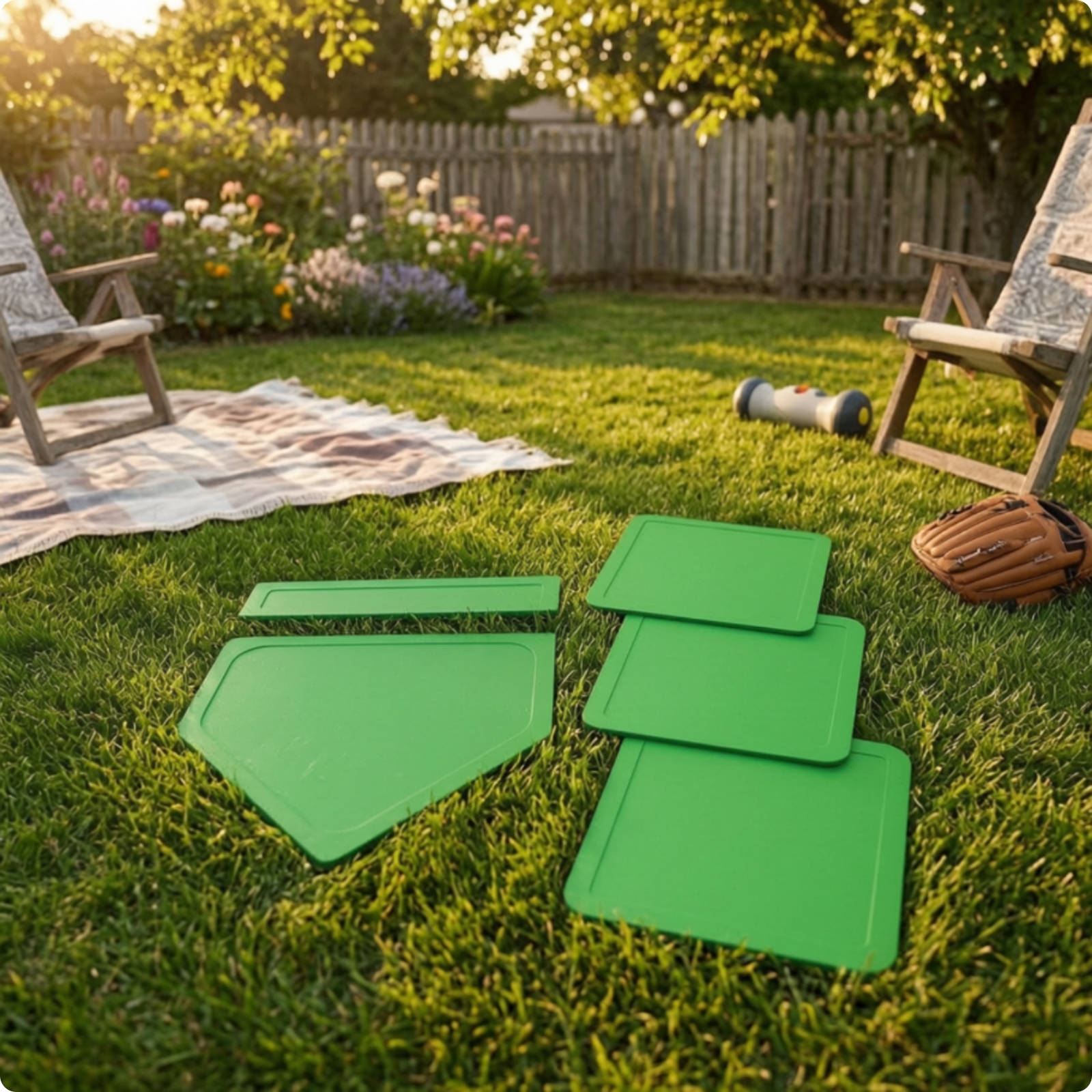 5 Teile Baseball-Bases-Set Flexibel Spielfeldmarkierung Tragbar für Familien