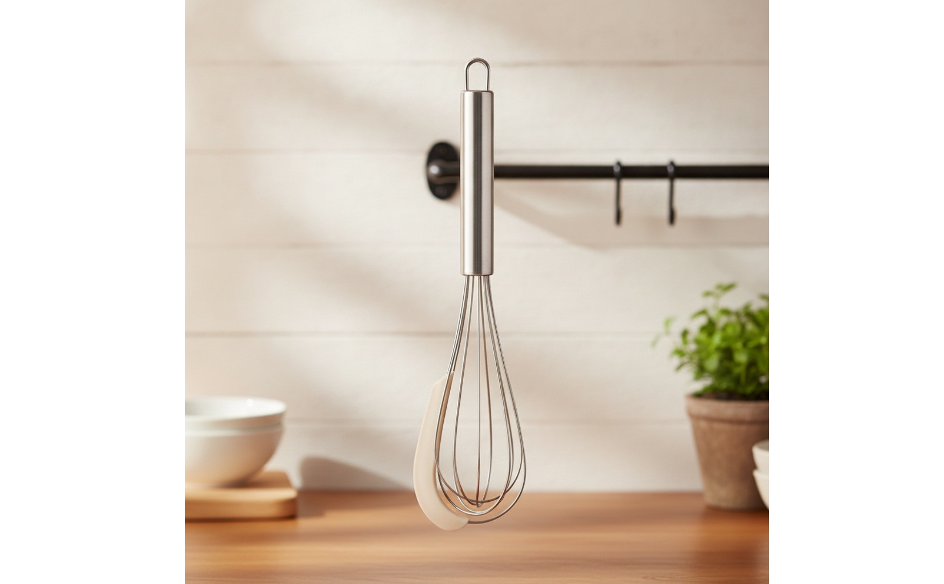 Whisk with Silicone Stainless Steel Balloon Whisk Easy to Clean