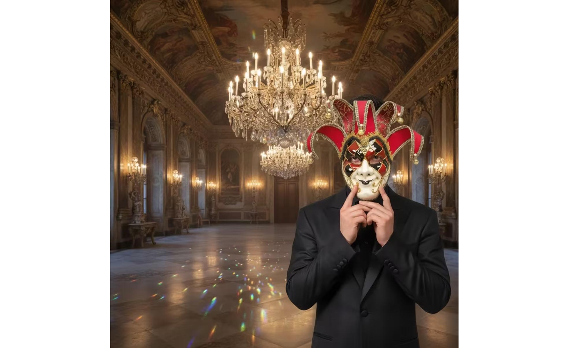 Venetian Mask Decorative Jester Mask Ornate for Theater, Collectors, Performers