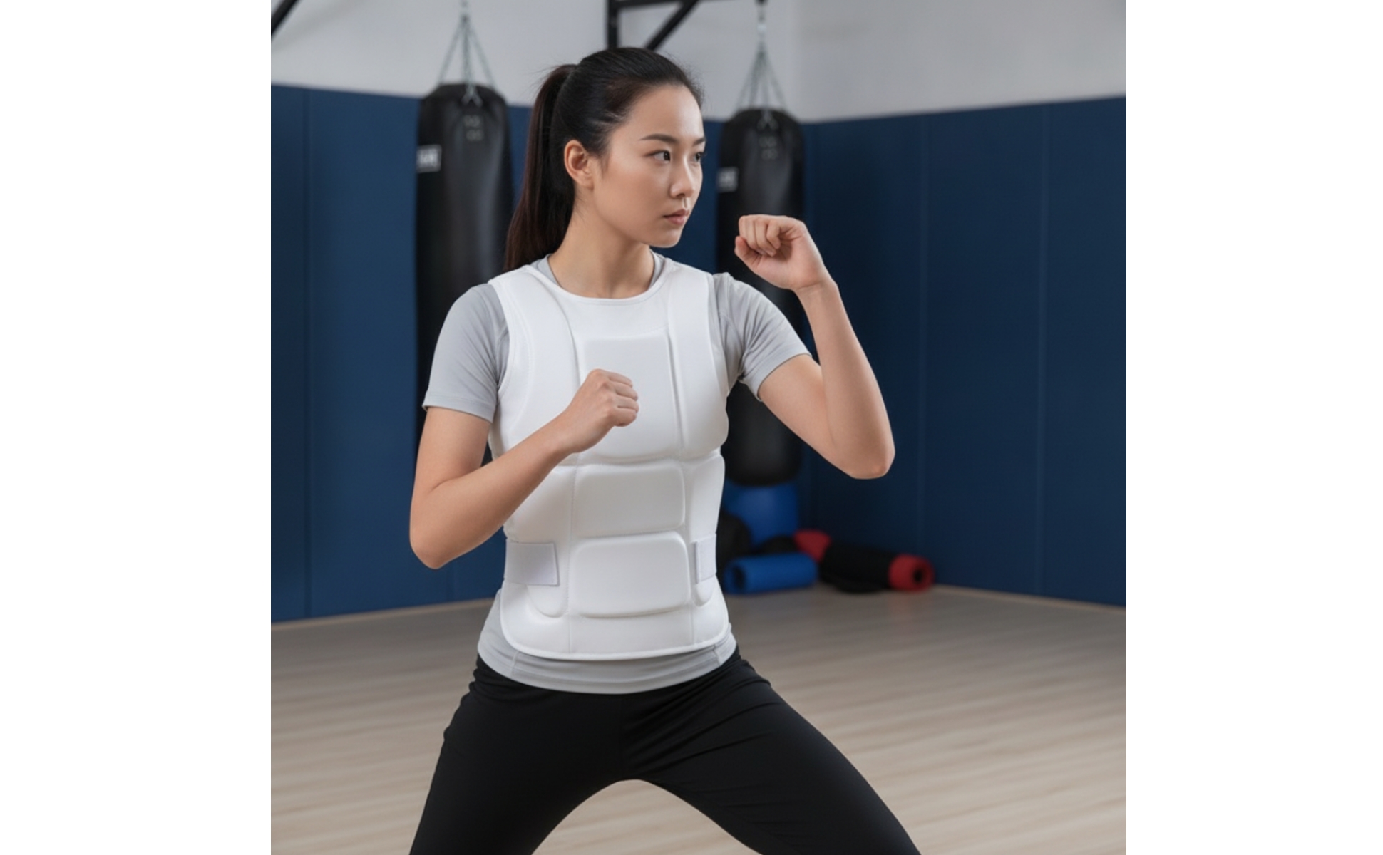 Fighting Arts Chest Protector Firm-Fit Sparring Vest with Straps Padded for Gym