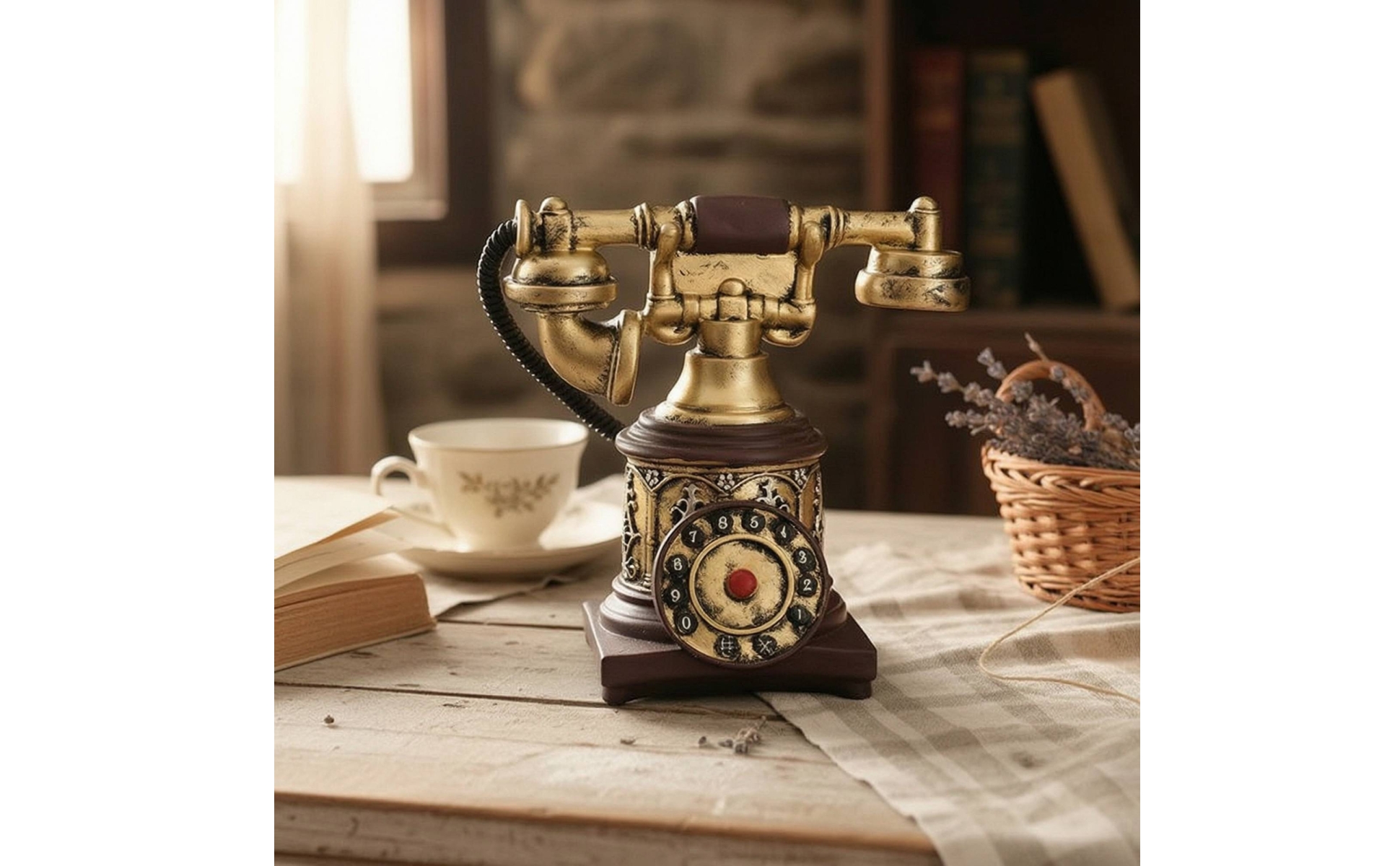 Rotary Telephone Model Retro Rotary Dial Phone Model Decorative for Living Room