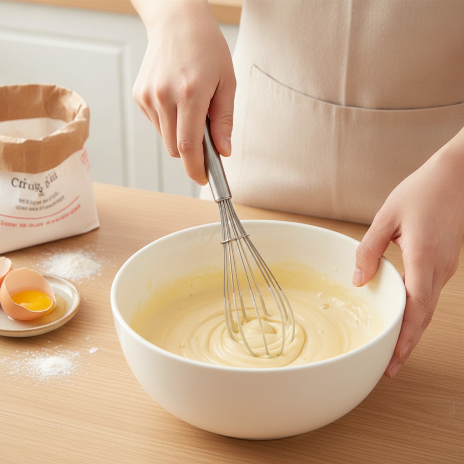 Egg Whisk Hand-Held Manual Whisk Easy-Grip for Baking, Kitchen - Produktbild 4
