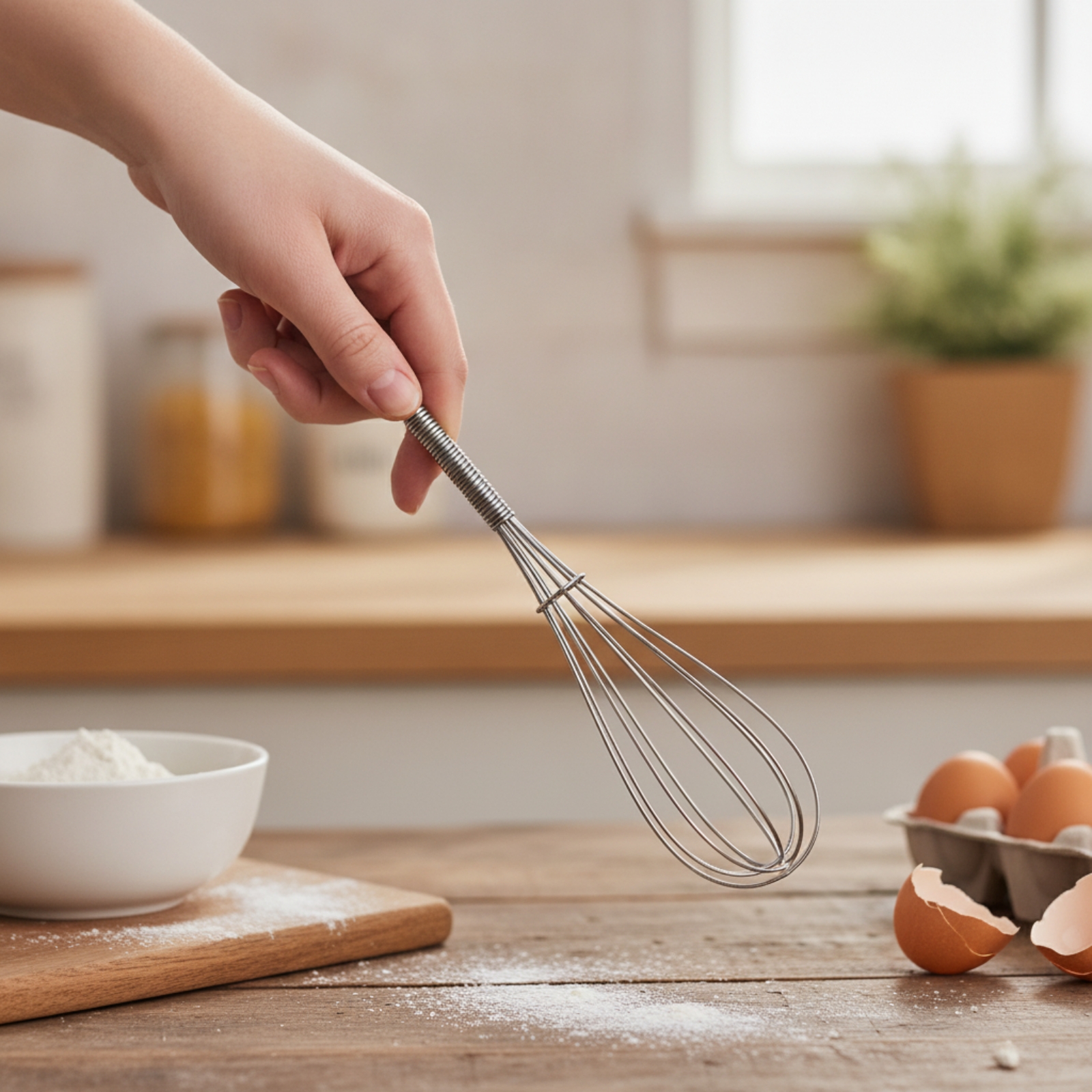Egg Whisk Hand-Held Manual Whisk Easy-Grip for Baking, Kitchen - Produktbild 5