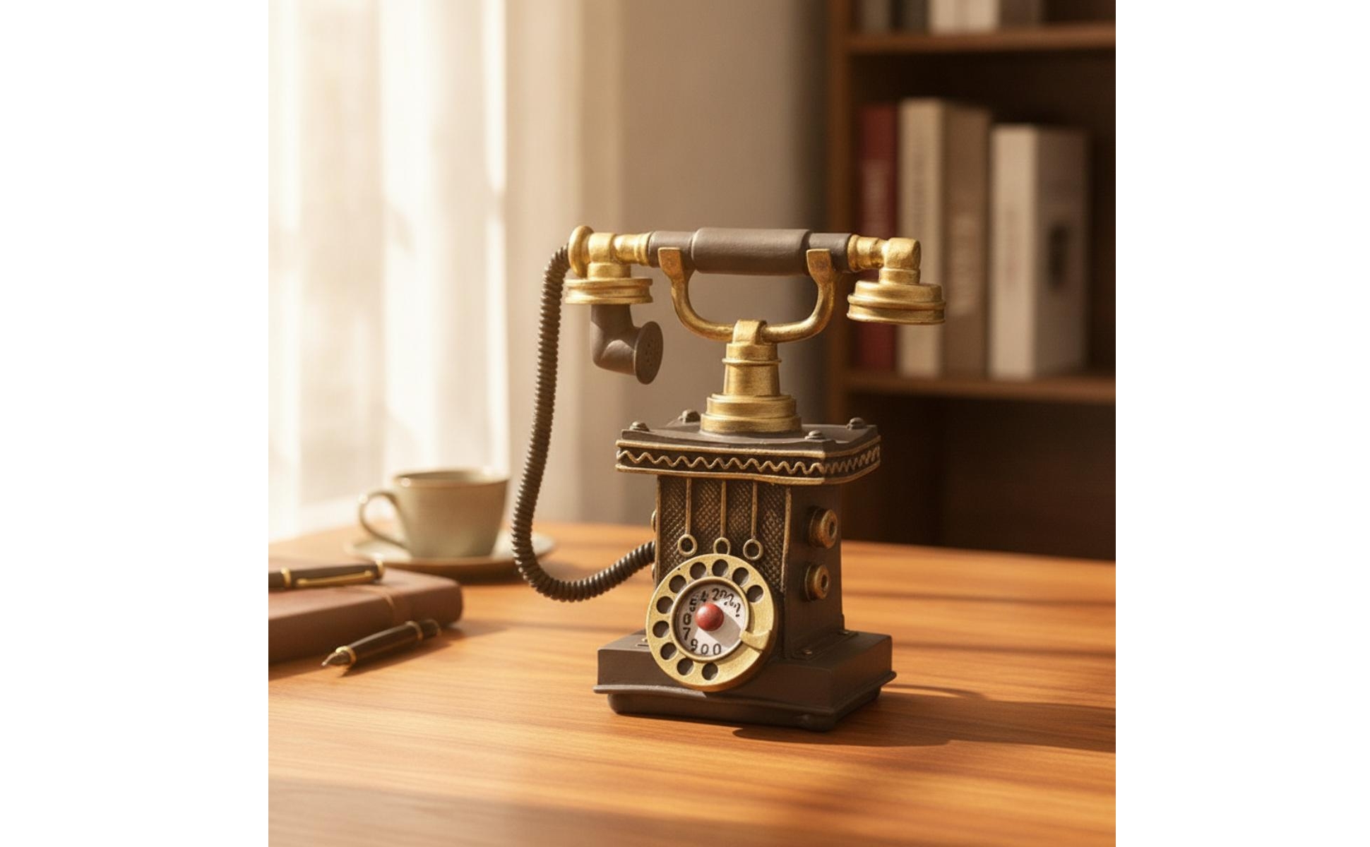 Rotary Telephone Model Retro Rotary Dial Phone Model Decorative for Living Room