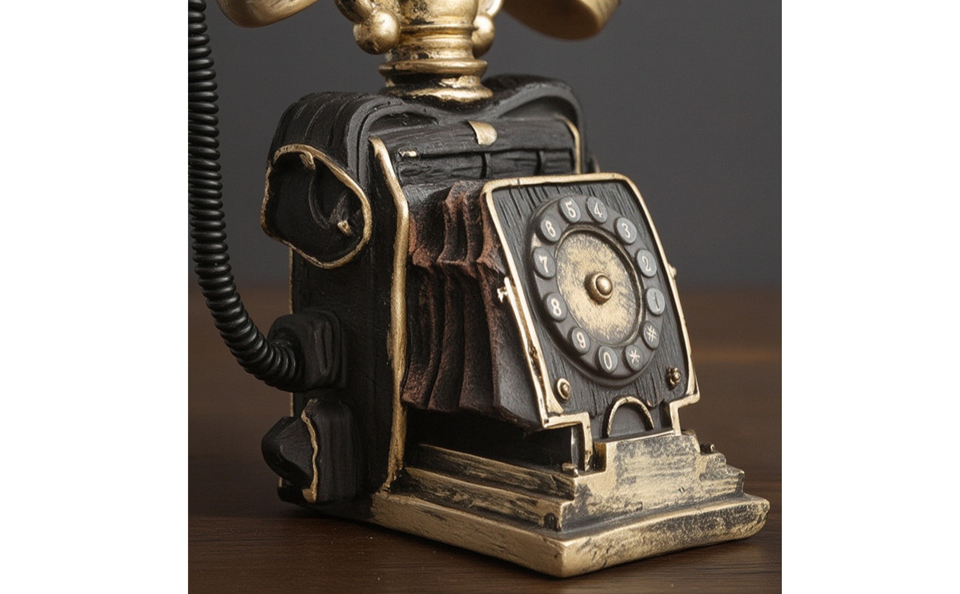 Rotary Telephone Model Retro Rotary Dial Phone Model Decorative for Living Room
