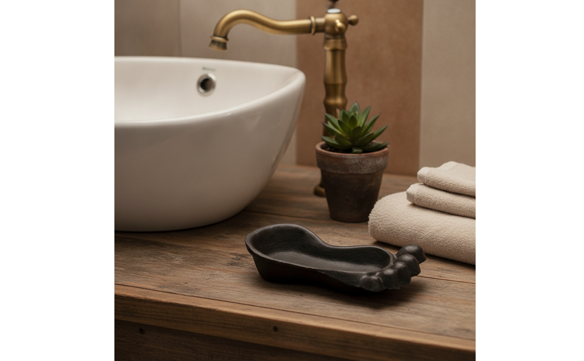 Cast Iron Soap Dish Rustic Soap Dish with Drainage Holes Decorative for Bathroom