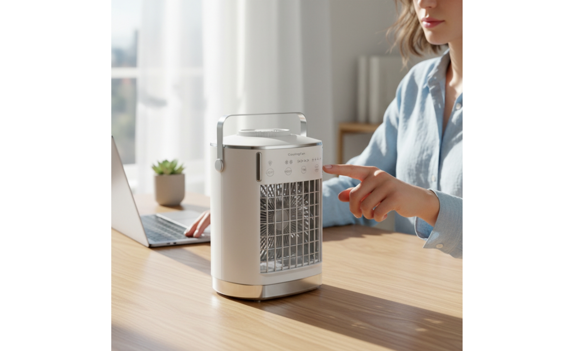 Desktop Air Cooler with Water Tank Timer Personal Air Cooler with Water Tank