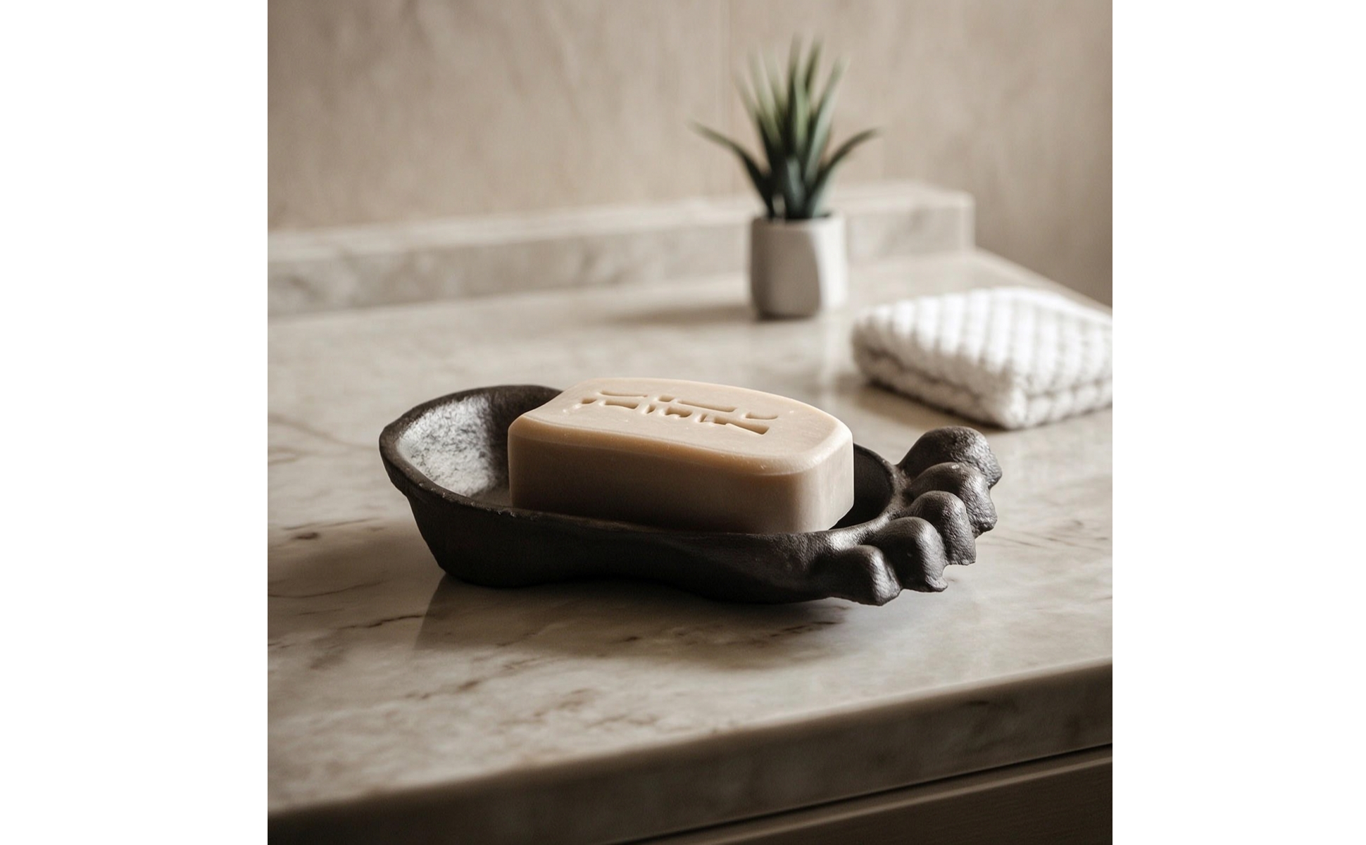 Cast Iron Soap Dish Rustic Soap Dish with Drainage Holes Decorative for Bathroom