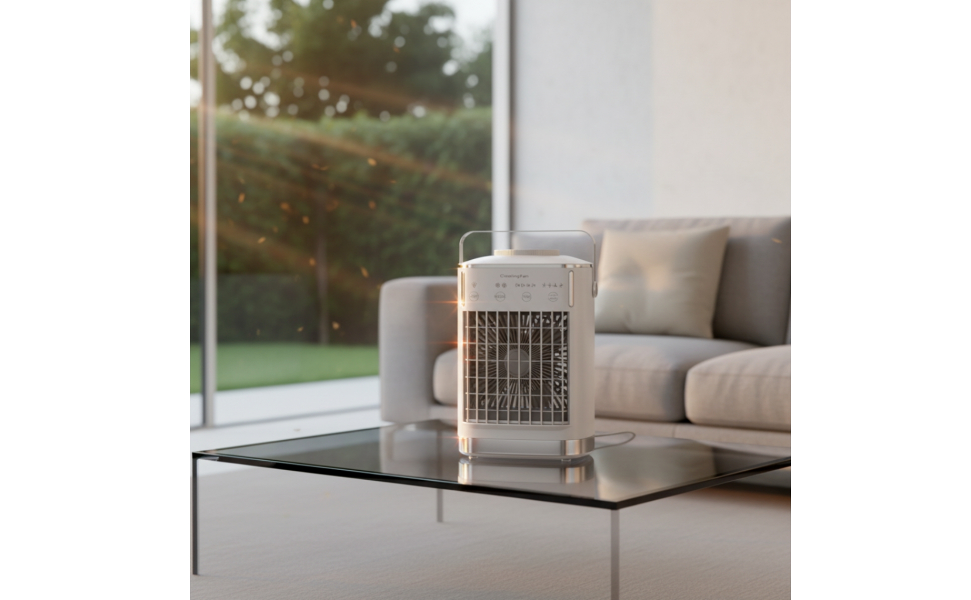 Desktop Air Cooler with Water Tank Timer Personal Air Cooler with Water Tank