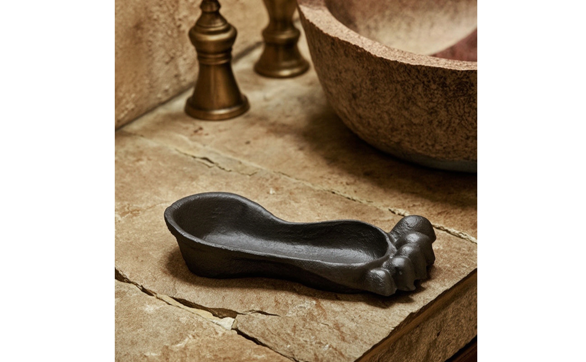 Cast Iron Soap Dish Rustic Soap Dish with Drainage Holes Decorative for Bathroom