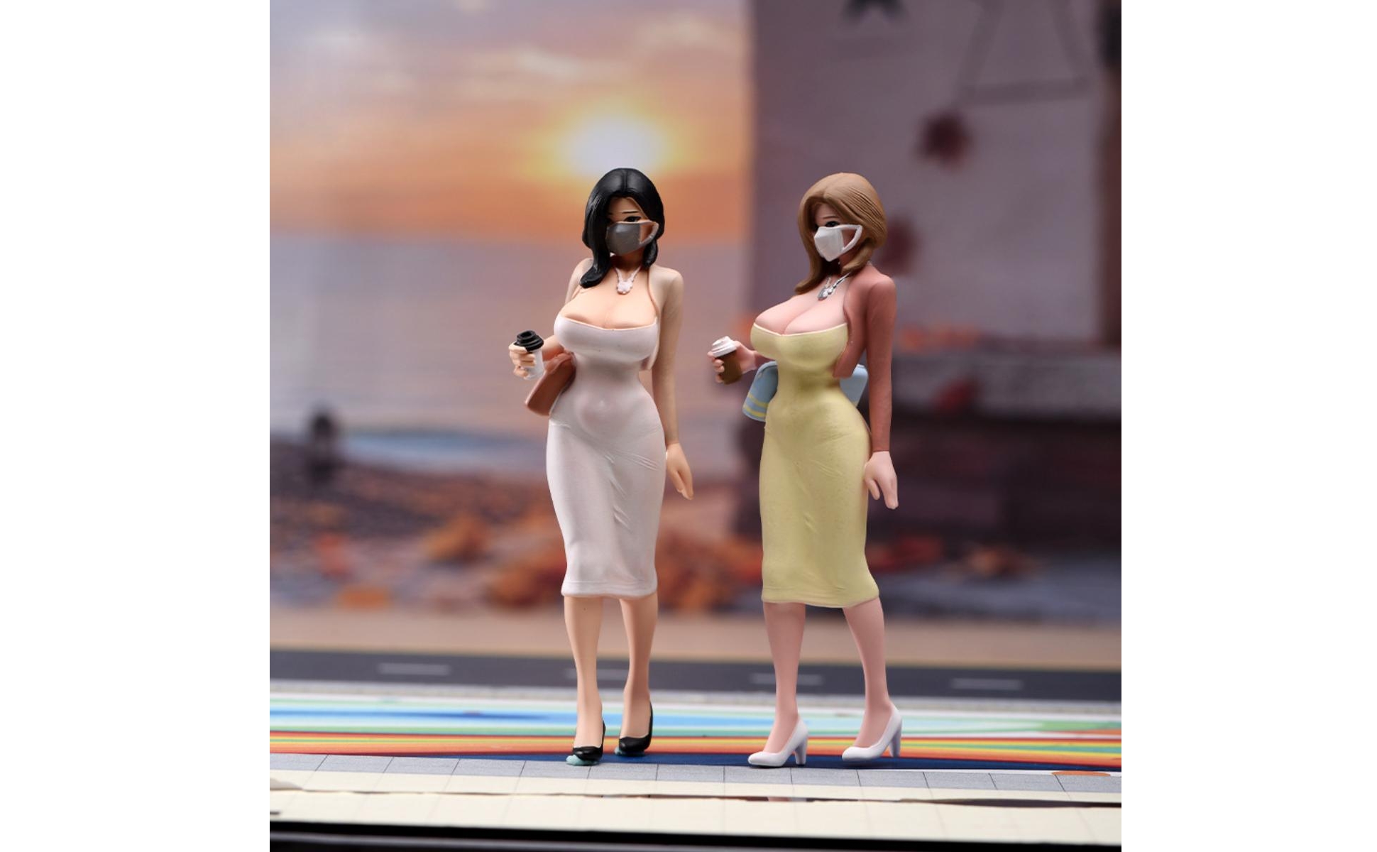 Miniatur-frauenfigur handbemalt sammelfigur aus kunstharz detailliert