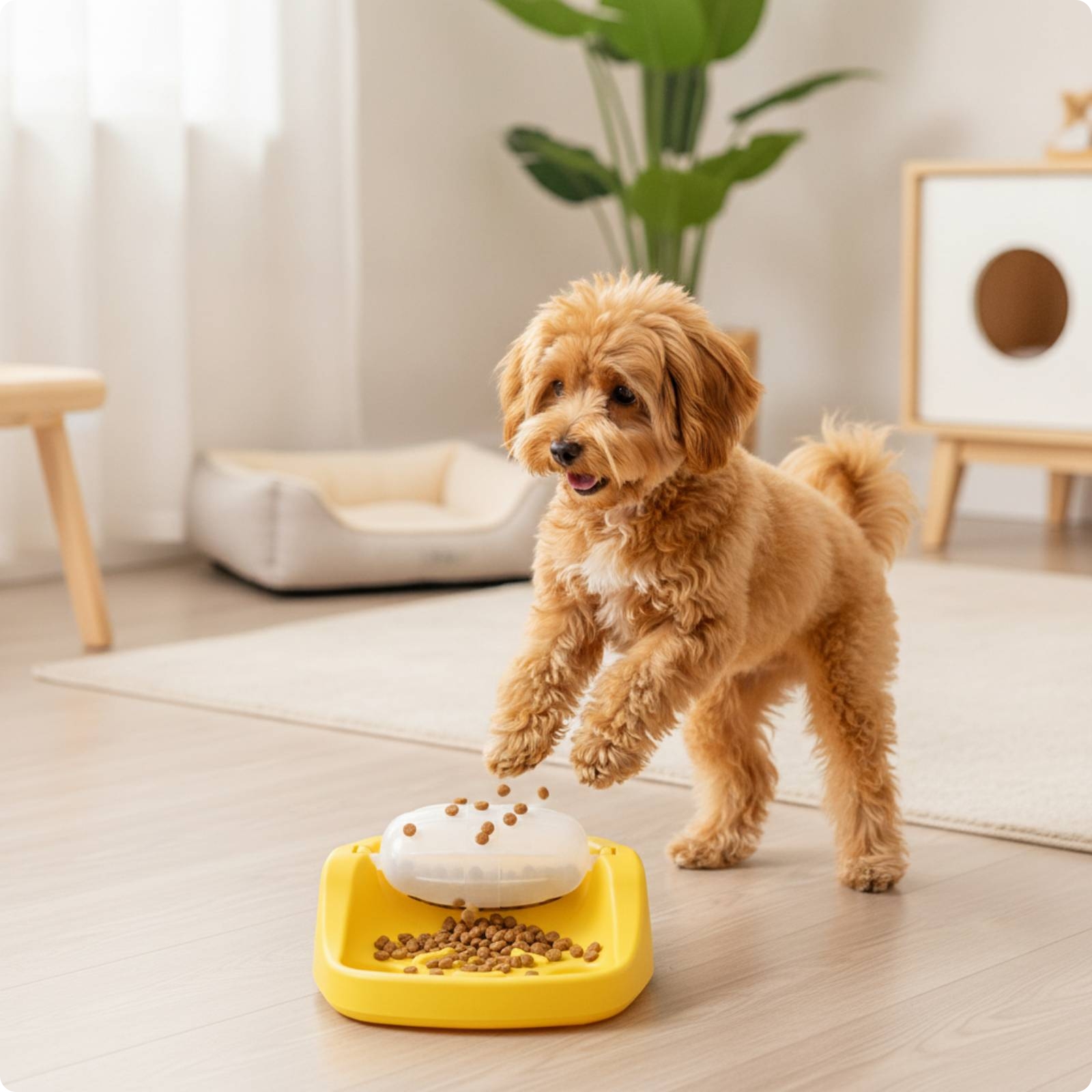 Slow Feeder Napf Drehbar Slow-Feederfutternapf Leicht Zu Reinigen Für Katzen