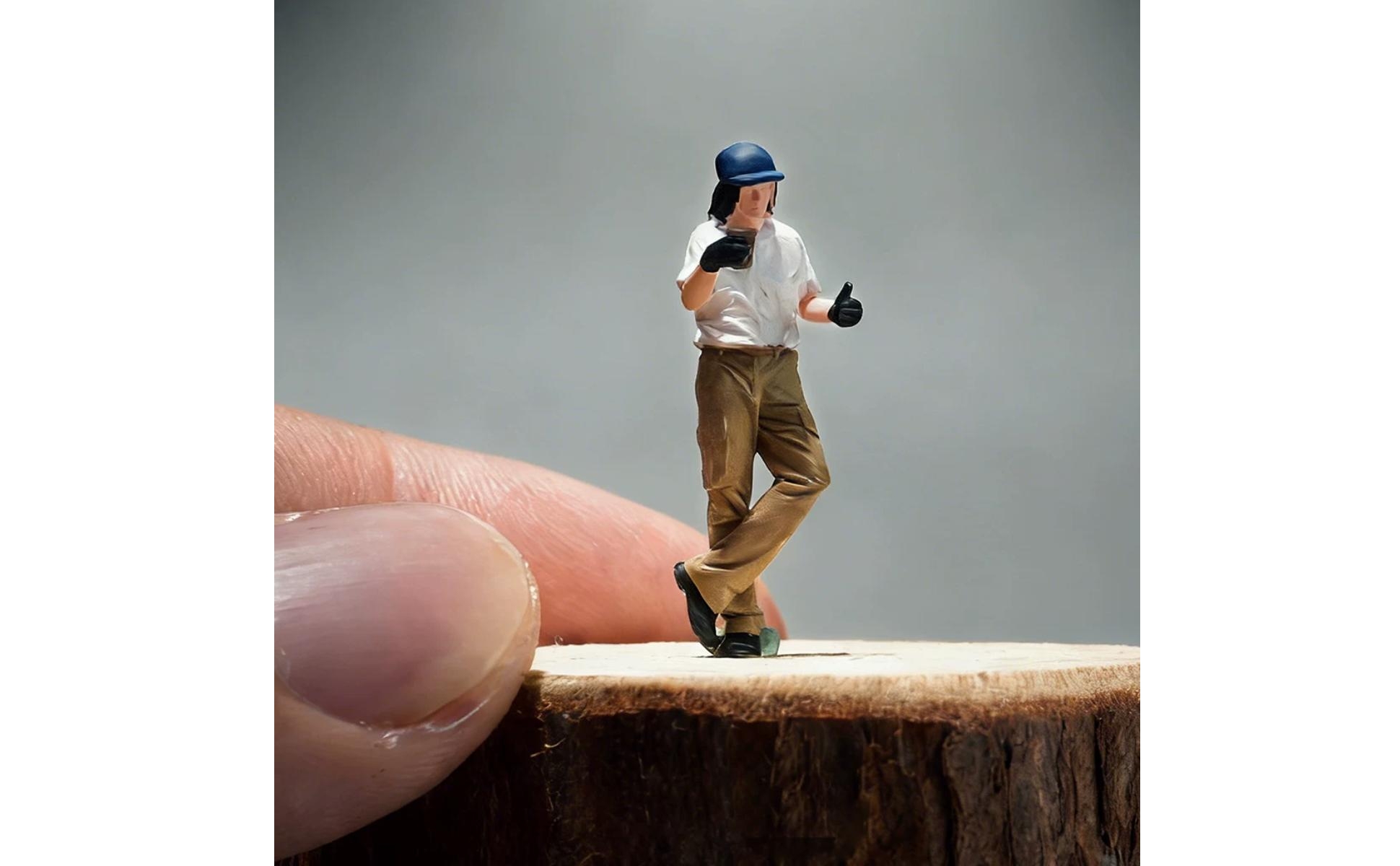 Miniature Male Figurine Hand-Painted 1/64 Scale Figure Detailed for Photography