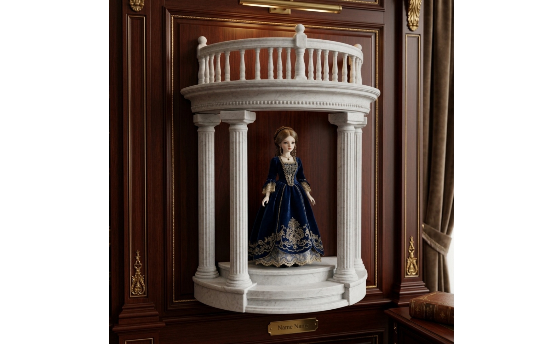 Roman Column Pedestal Marble-Like Column Display Stand Stone-Texture