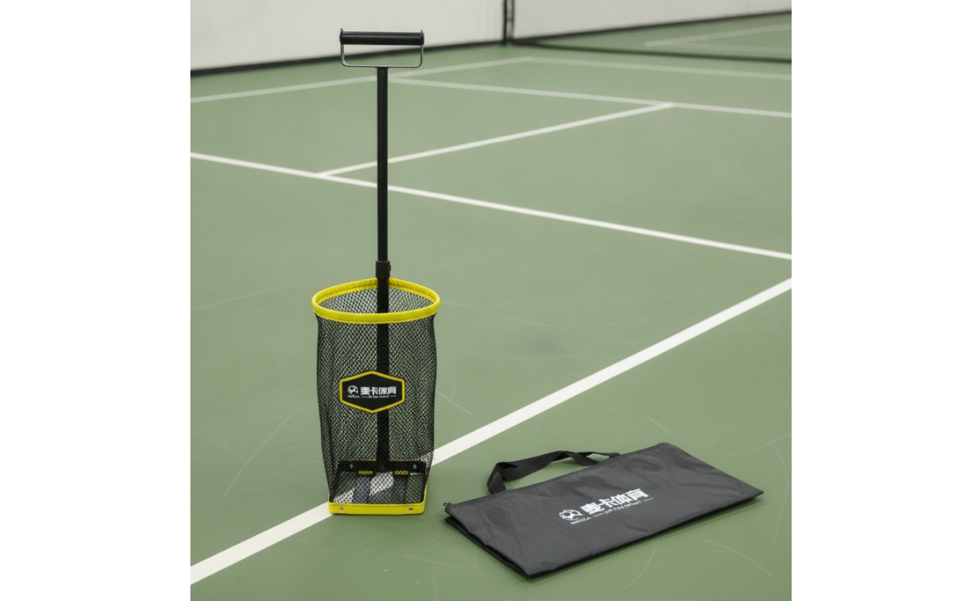 Pickleball-Sammler rückenschonend Ballsammler mit Netzkorb tragbar für Coach