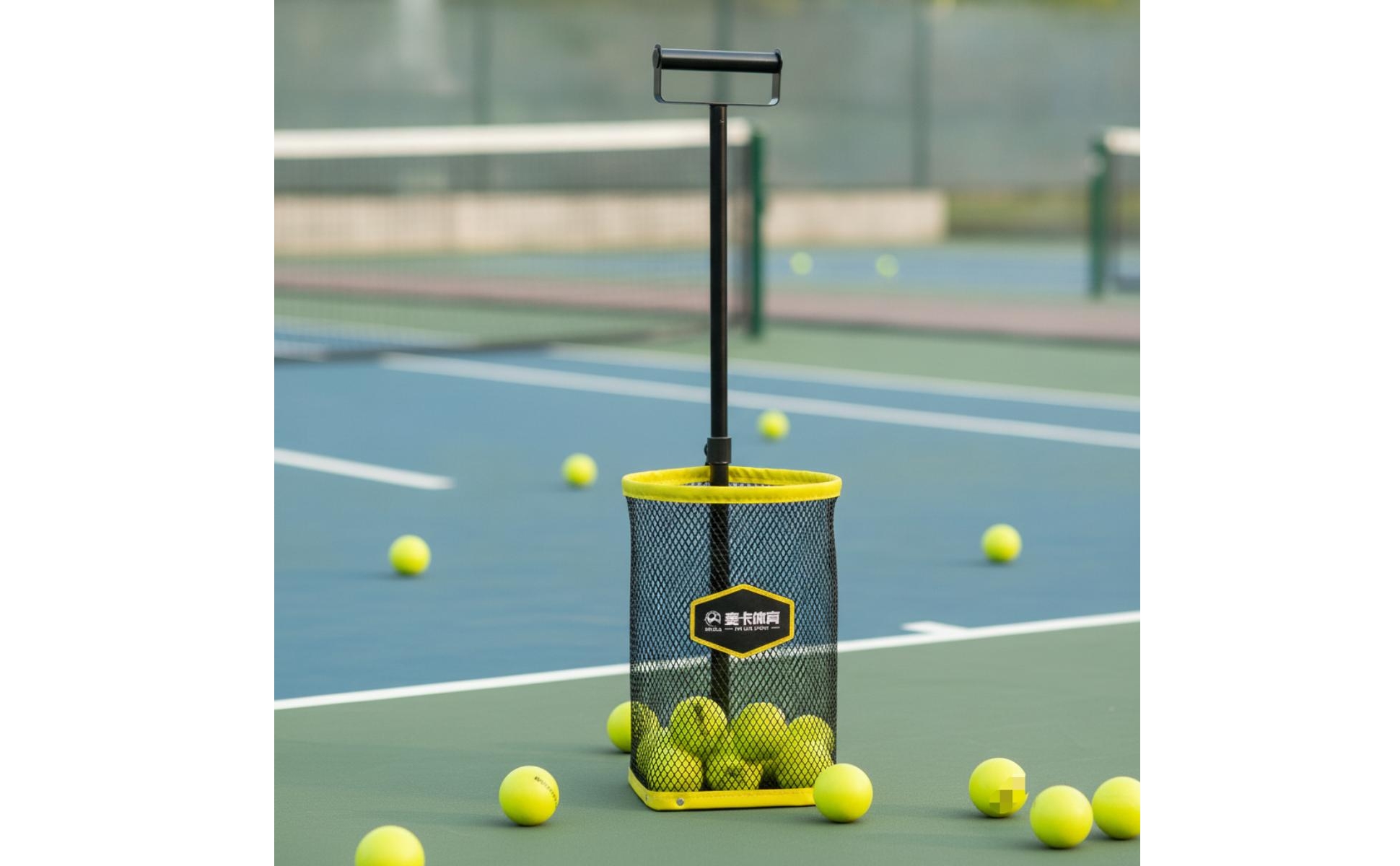Pickleball-Sammler rückenschonend Ballsammler mit Netzkorb tragbar für Coach