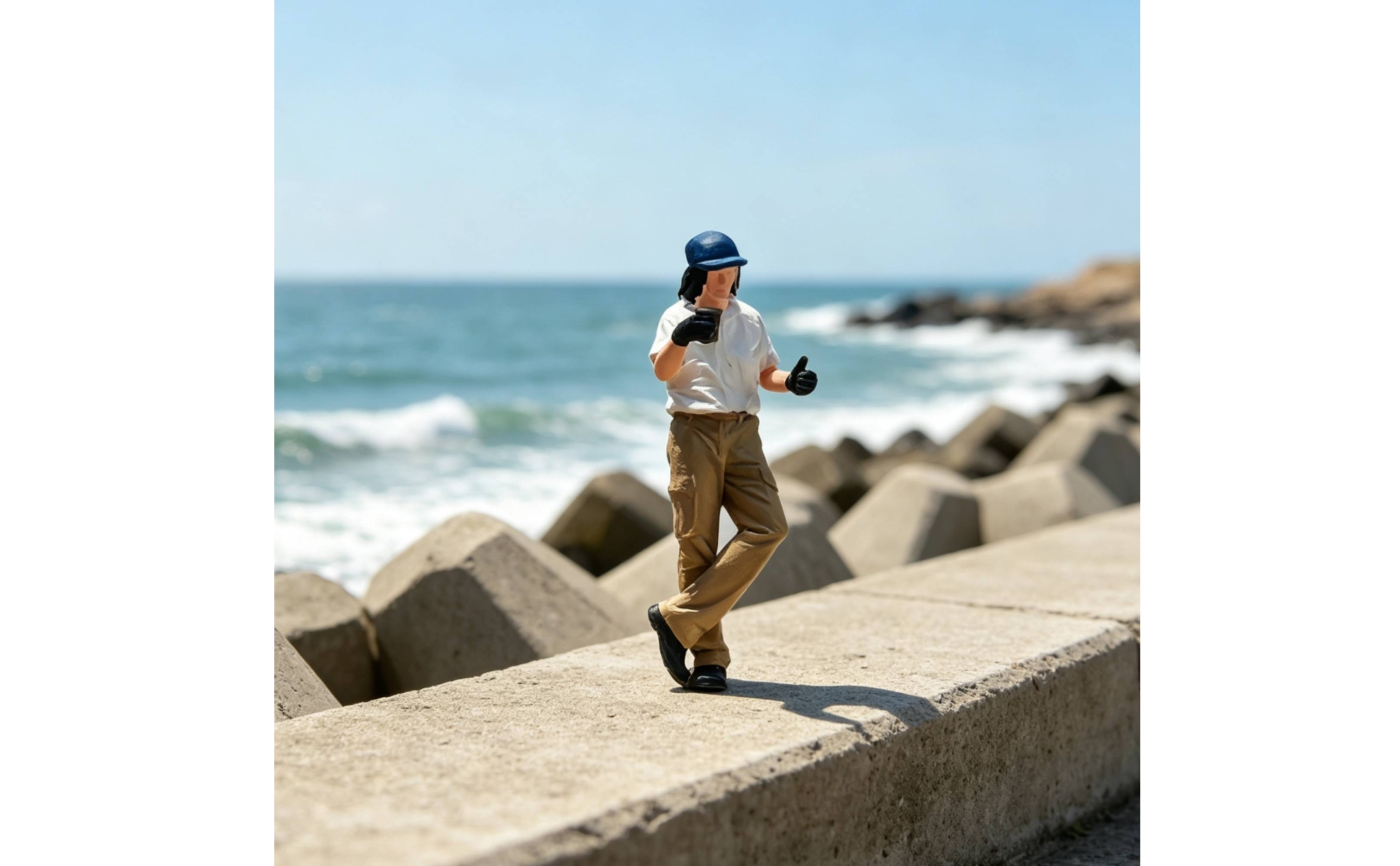 Miniature Male Figurine Hand-Painted 1/64 Scale Figure Detailed for Photography