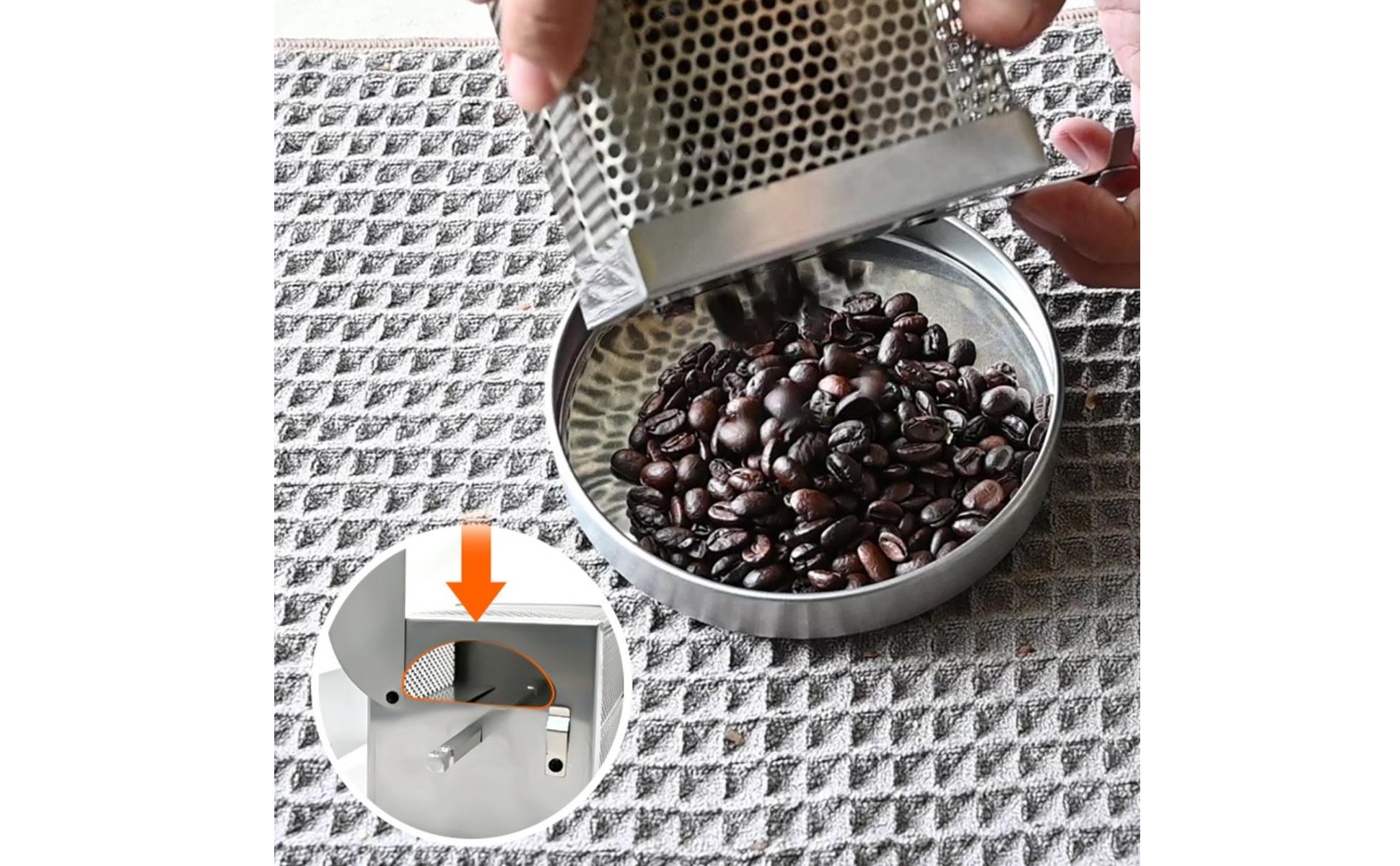 Coffee Bean Roaster with Crank Handle Stovetop for Kitchen, Home Brewers