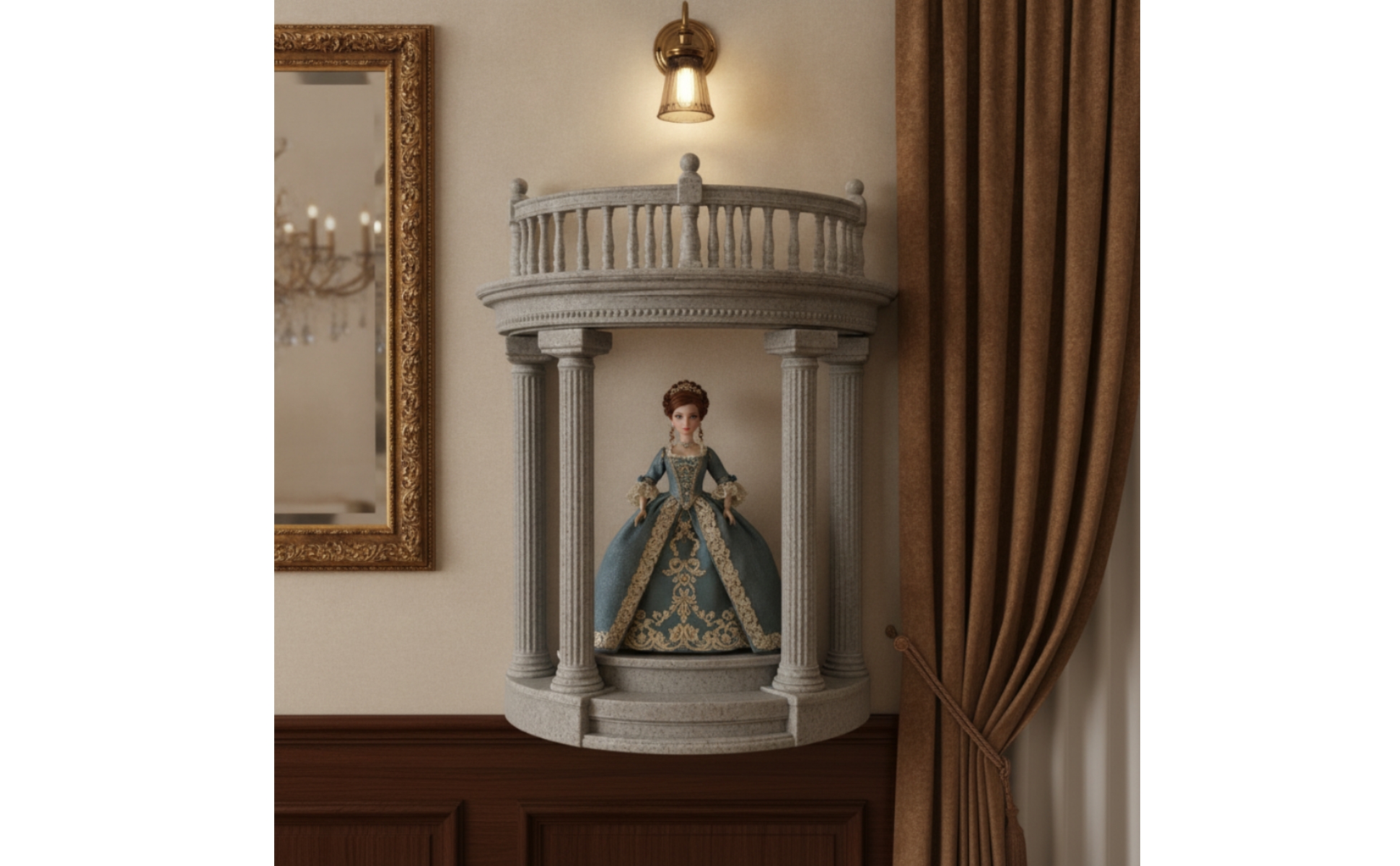 Roman Column Pedestal Marble-Like Column Display Stand Stone-Texture