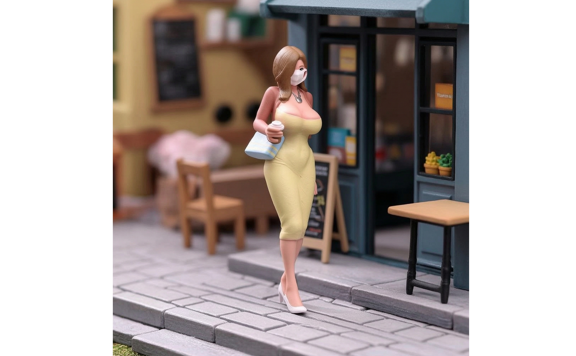 Miniatur-frauenfigur handbemalt sammelfigur aus kunstharz detailliert
