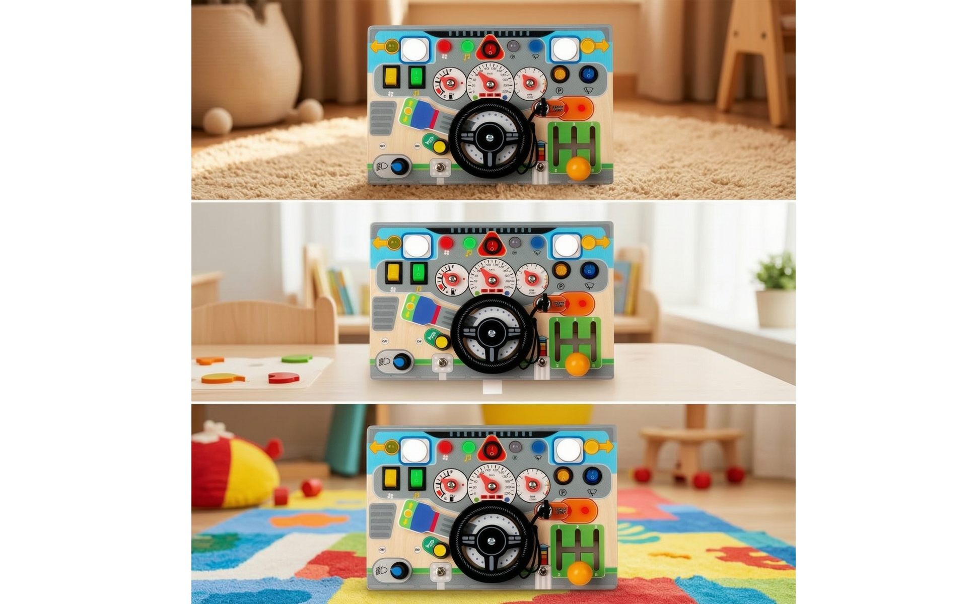 Busy Board with Lights and Buttons