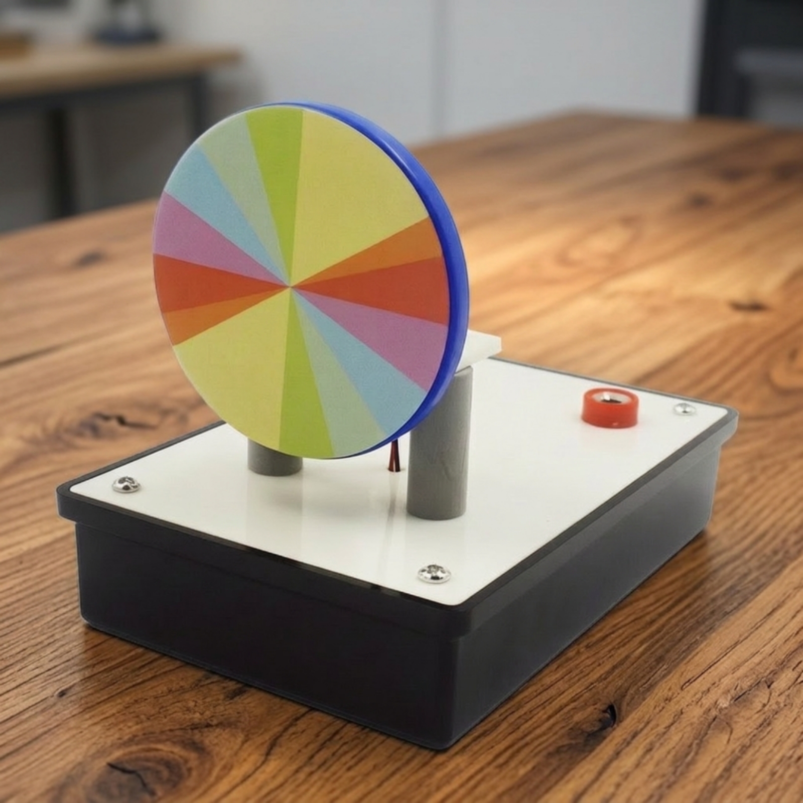 Newton Scheibe mit elektrischem Antrieb Lernphysik Modell riemengetrieben - Produktbild 6