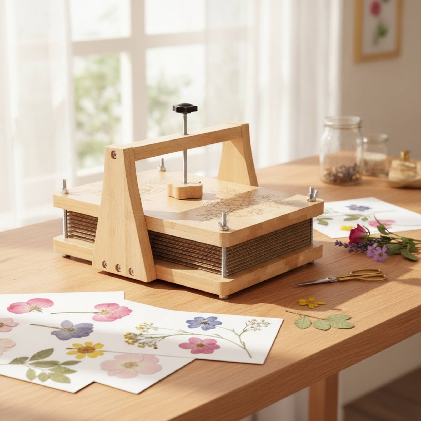 Blumenpresse aus Holz DIY Blütenpresse aus Holz Naturbelassen für - Produktbild 7