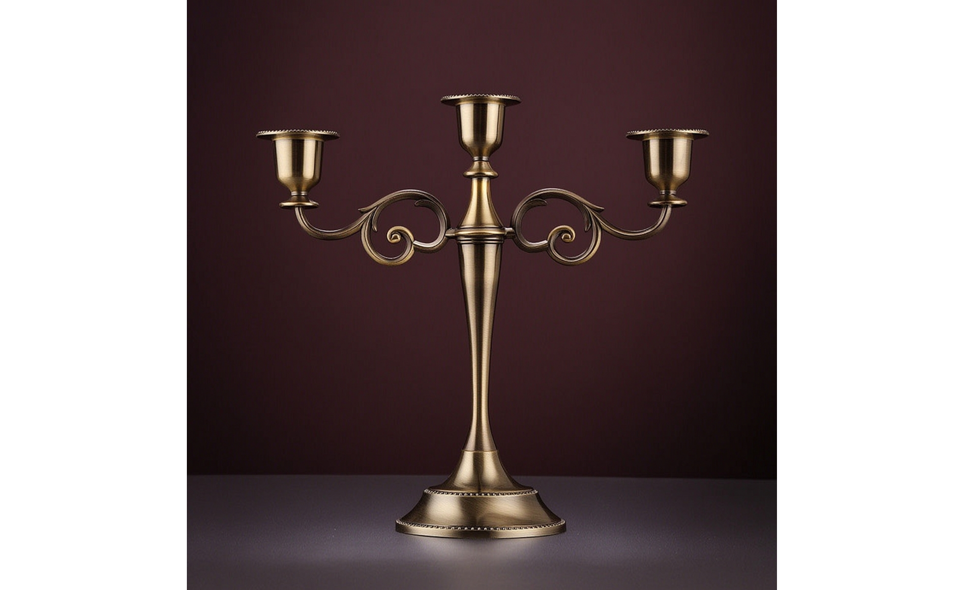3-Arm Candelabra Tabletop Candelabra with 3 Arms Scrollwork for Weddings, Brides