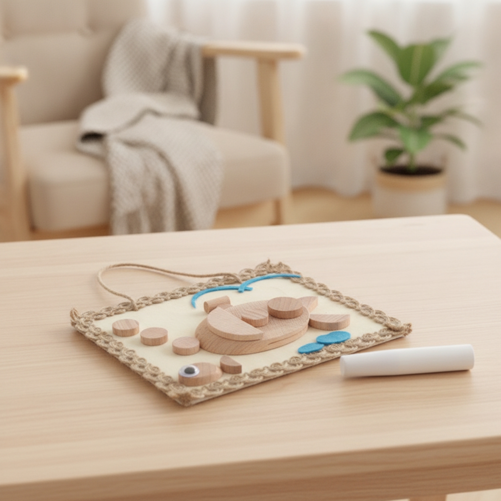 Holz Bastelset mit Rahmen Pädagogisches Basteln Rohling für Klassenzimmer, Kinder - Produktbild 3