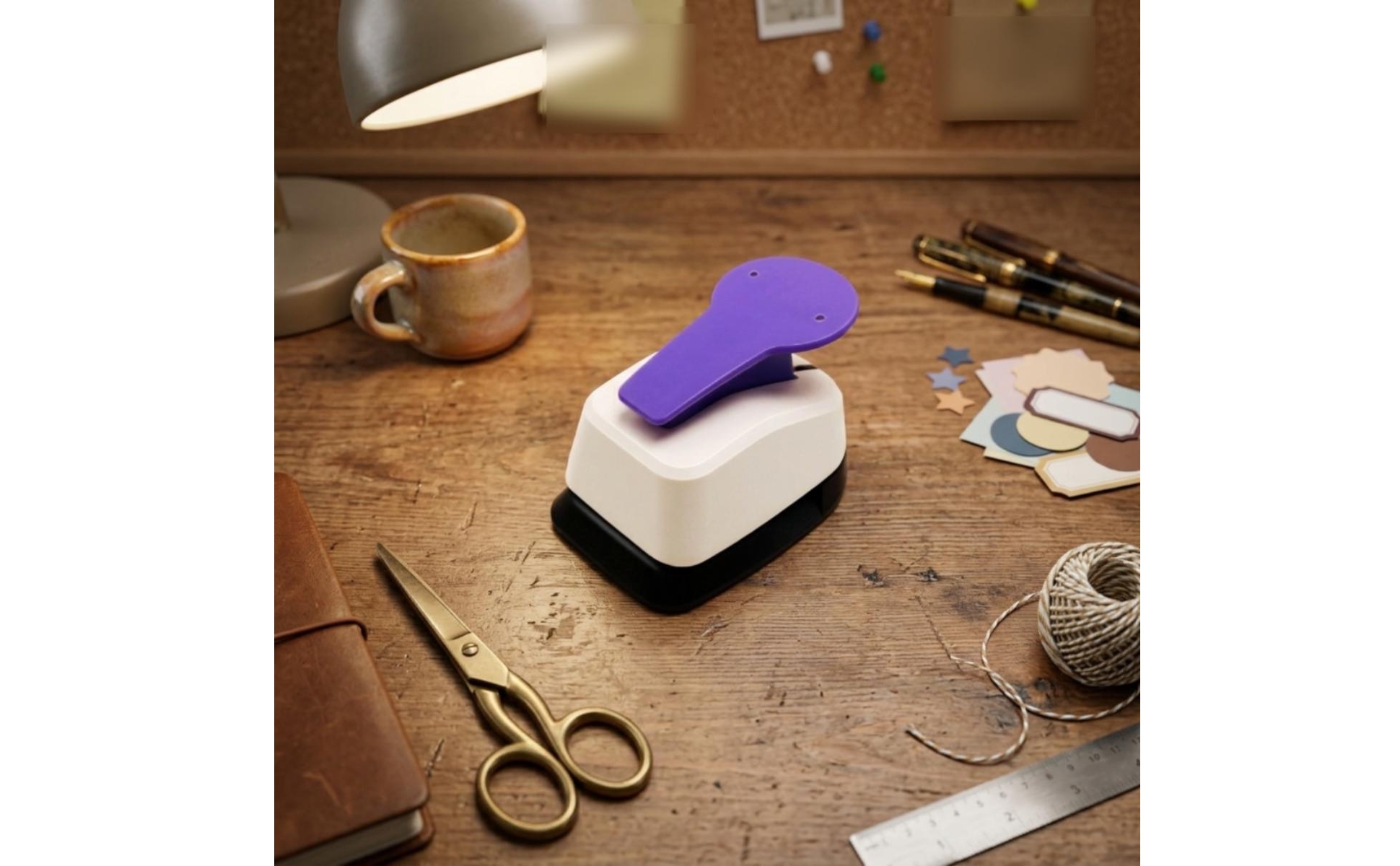 Single Hole Punch Easy-Press Lever Lever Craft Punch Compact for Card Making